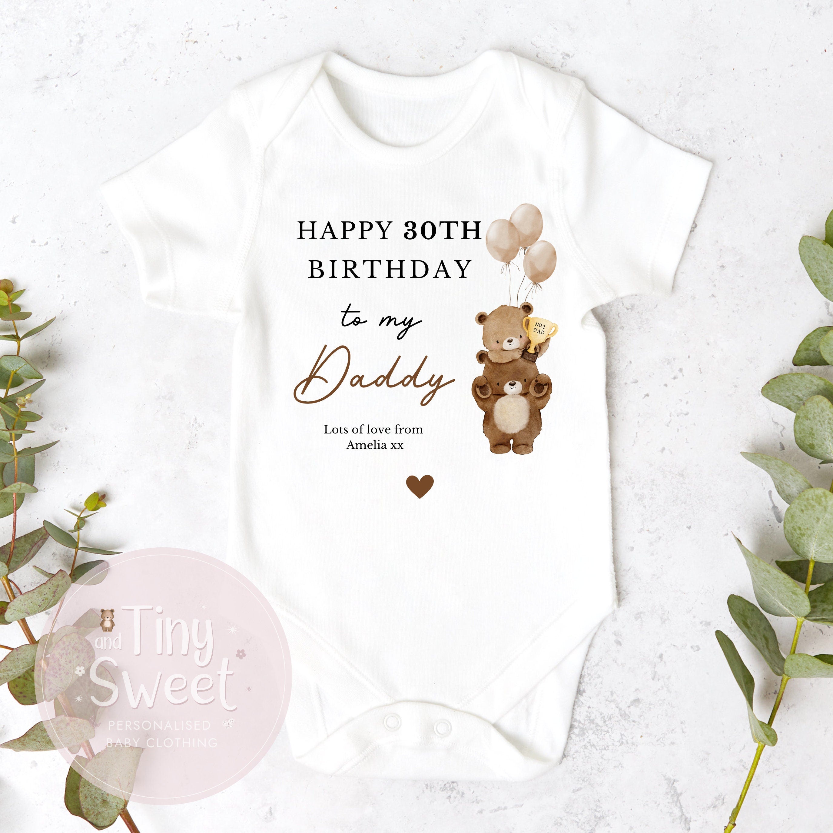 Happy 30th Birthday Daddy, 30th Birthday, My Daddy, New Dad Gift, 30th Dad Birthday, Daddy Birthday, Sleepsuit Babygrow Bodysuit Dad