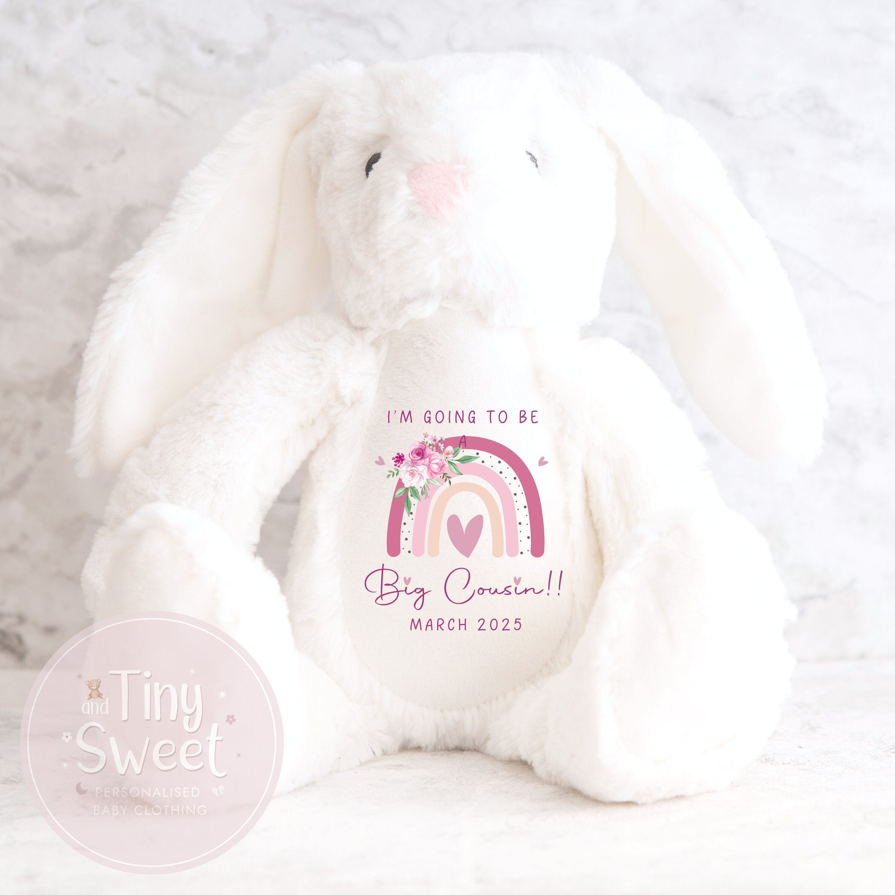 Personalised Big Cousin Gift, Big Cousin Announcement, New Baby Soft Toy, New baby gift, Newborn Gift, Baby Keepsake, Baby shower gift