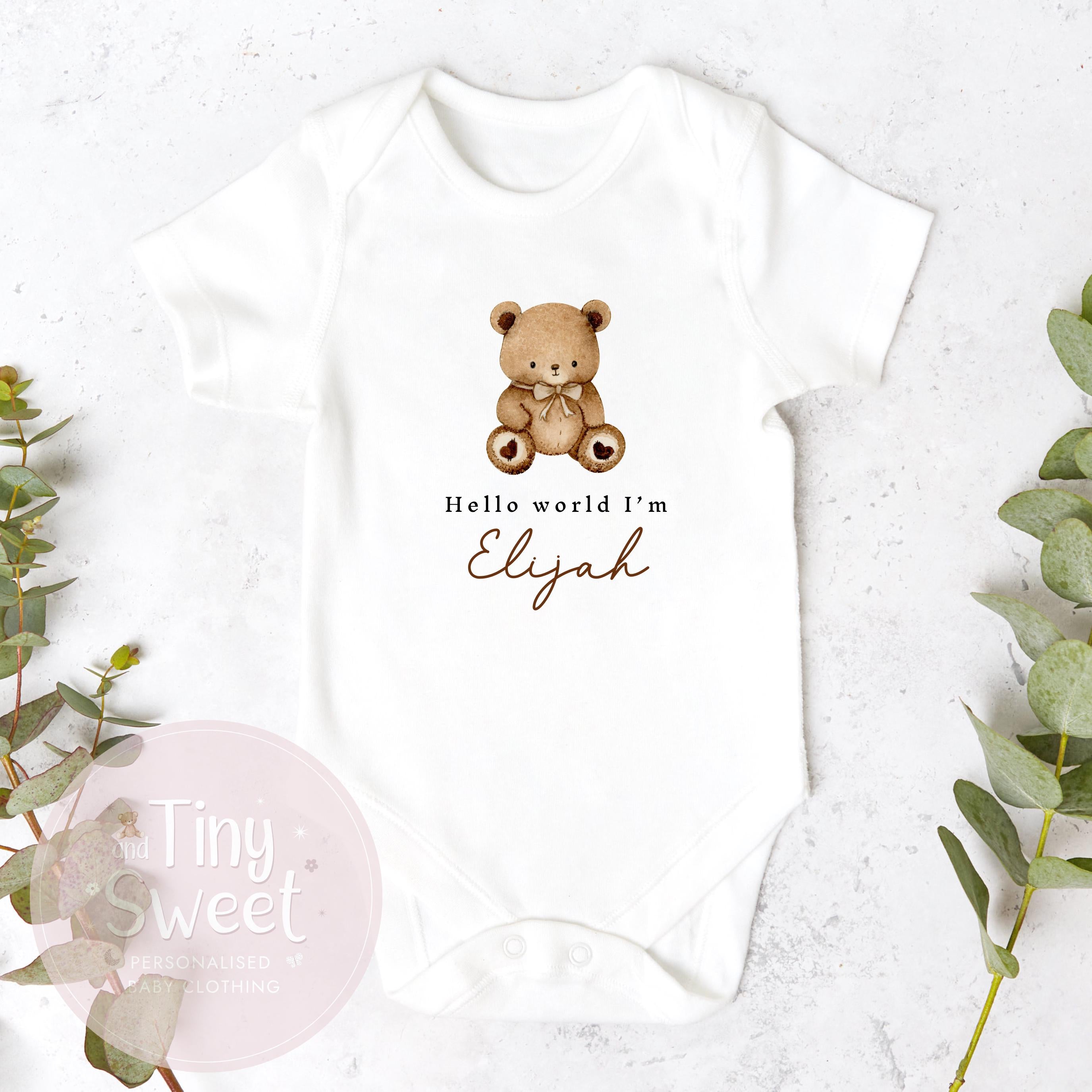 Personalised Baby Sleepsuit, New Baby Sleepsuit, Name Reveal, Welcome To The World Vest, New Girl Gift, New Baby Gift, Coming Home Outfit