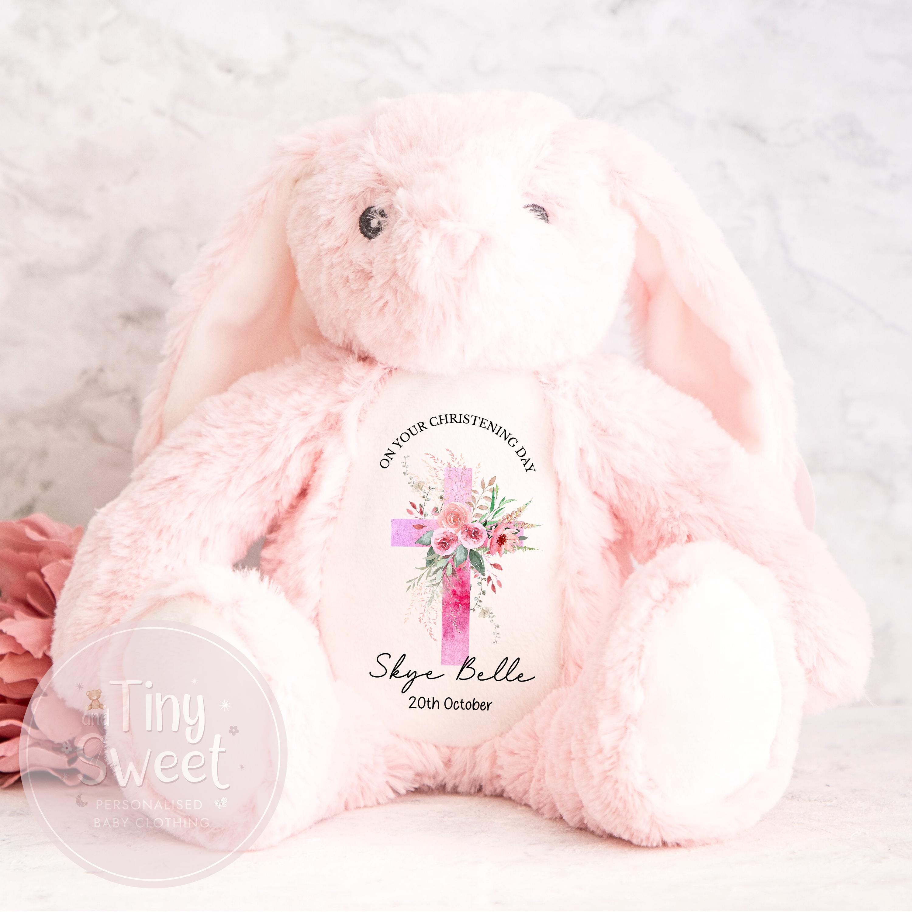 Personalised Christening Bunny, Christening Gift, Christening Keepsake, Personalised Christening Gifts, Baptism Gift, New Baby Gift