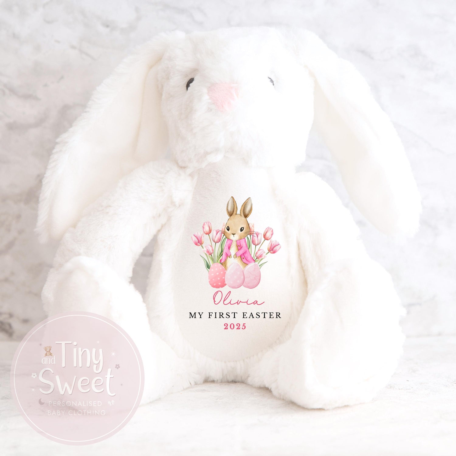 My First Easter Gift, 1st Easter Gift, Easter Bunny Toy, Personalised Easter Bunny, Soft Toy Keepsake, Name Bunny, Grandson Gift