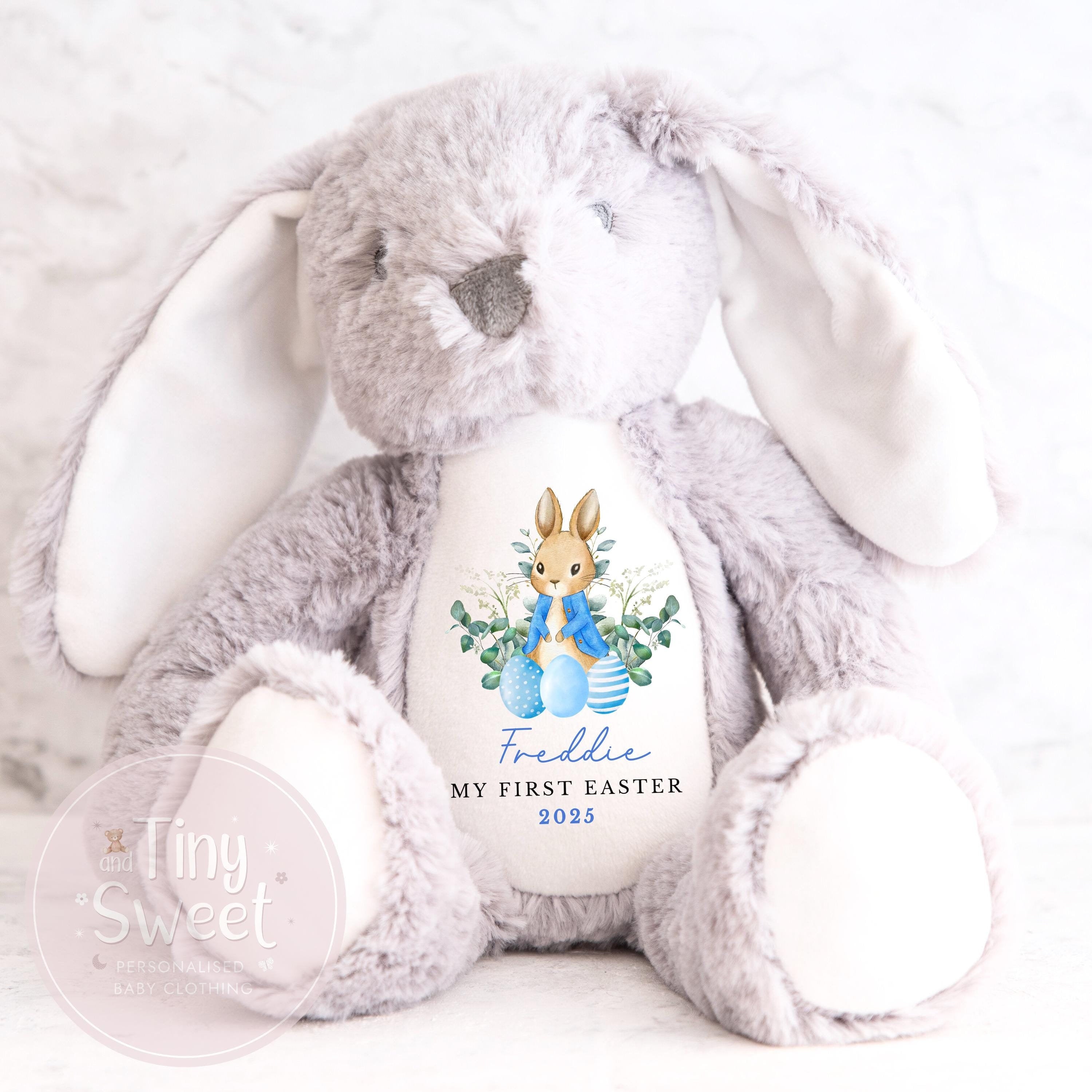 My First Easter Gift, 1st Easter Gift, Easter Bunny Toy, Personalised Easter Bunny, Soft Toy Keepsake, Name Bunny, Grandson Gift
