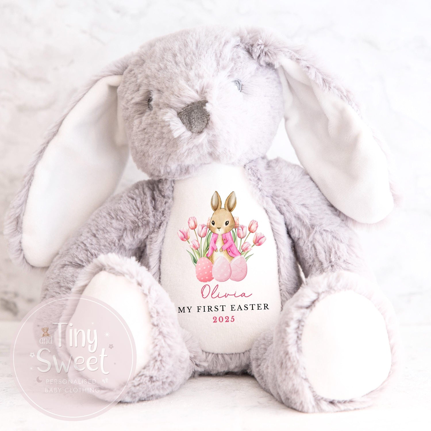 My First Easter Gift, 1st Easter Gift, Easter Bunny Toy, Personalised Easter Bunny, Soft Toy Keepsake, Name Bunny, Grandson Gift