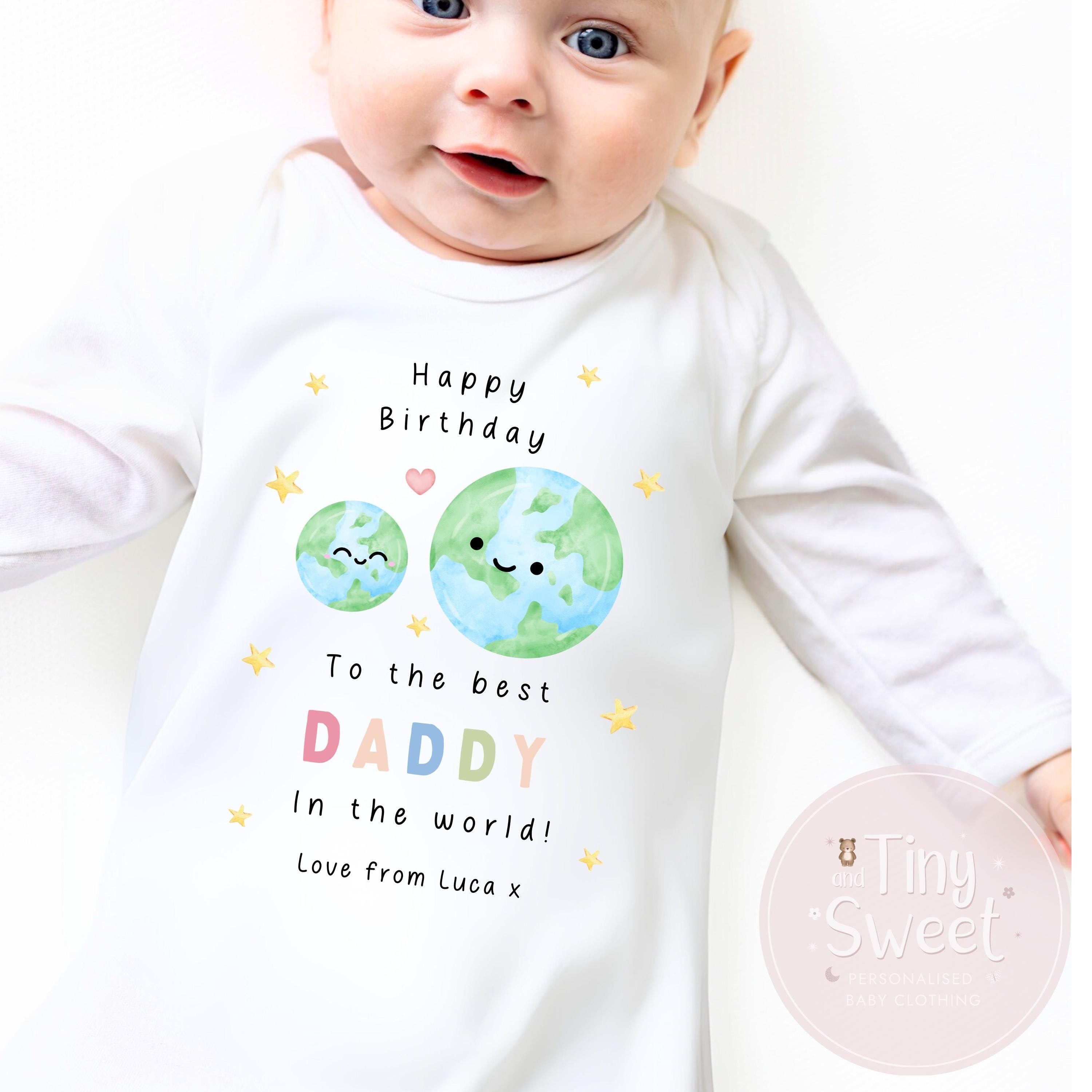 Happy Birthday Daddy, 1st Birthday as My Daddy, New Dad Gift, Dad Birthday, Daddy Birthday, Sleepsuit Babygrow Bodysuit Dad Birthday