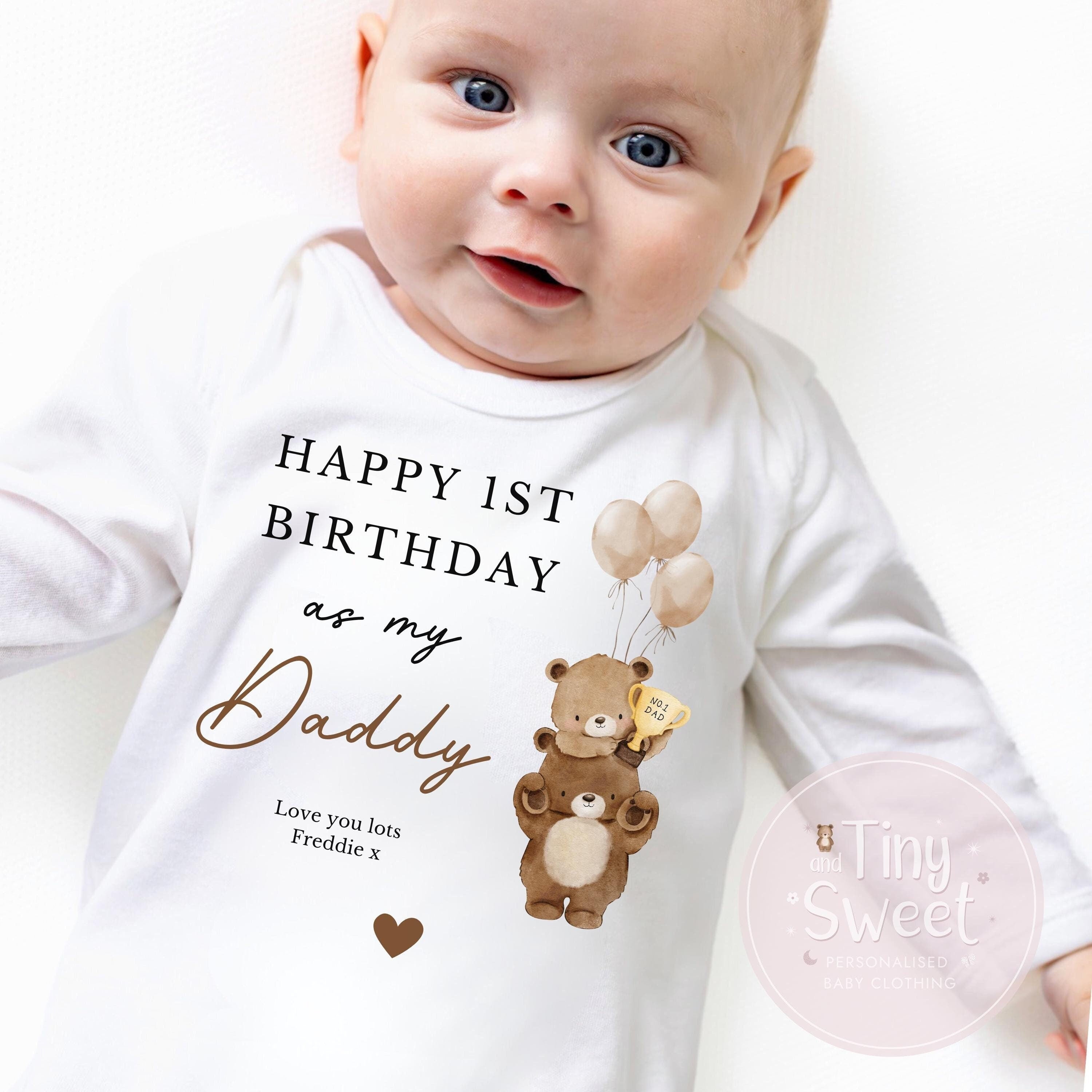 Happy Birthday Daddy, 1st Birthday as My Daddy, New Dad Gift, Dad Birthday, Daddy Birthday, Sleepsuit Babygrow Bodysuit Dad Birthday