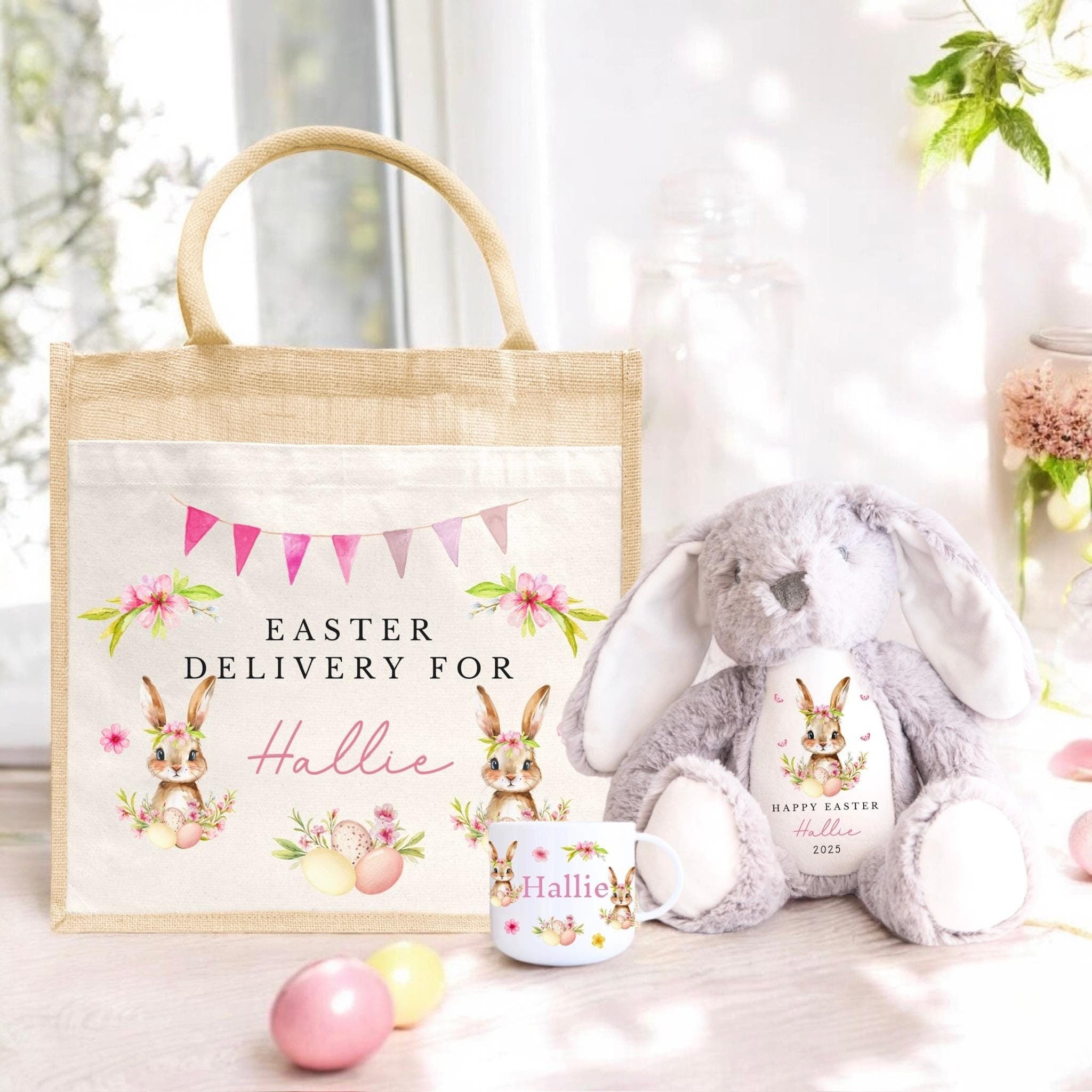 Personalised Easter Bag, Easter Basket, Personalised Easter Gift, Easter mug, Easter Soft Toy, Easter decoration, first easter
