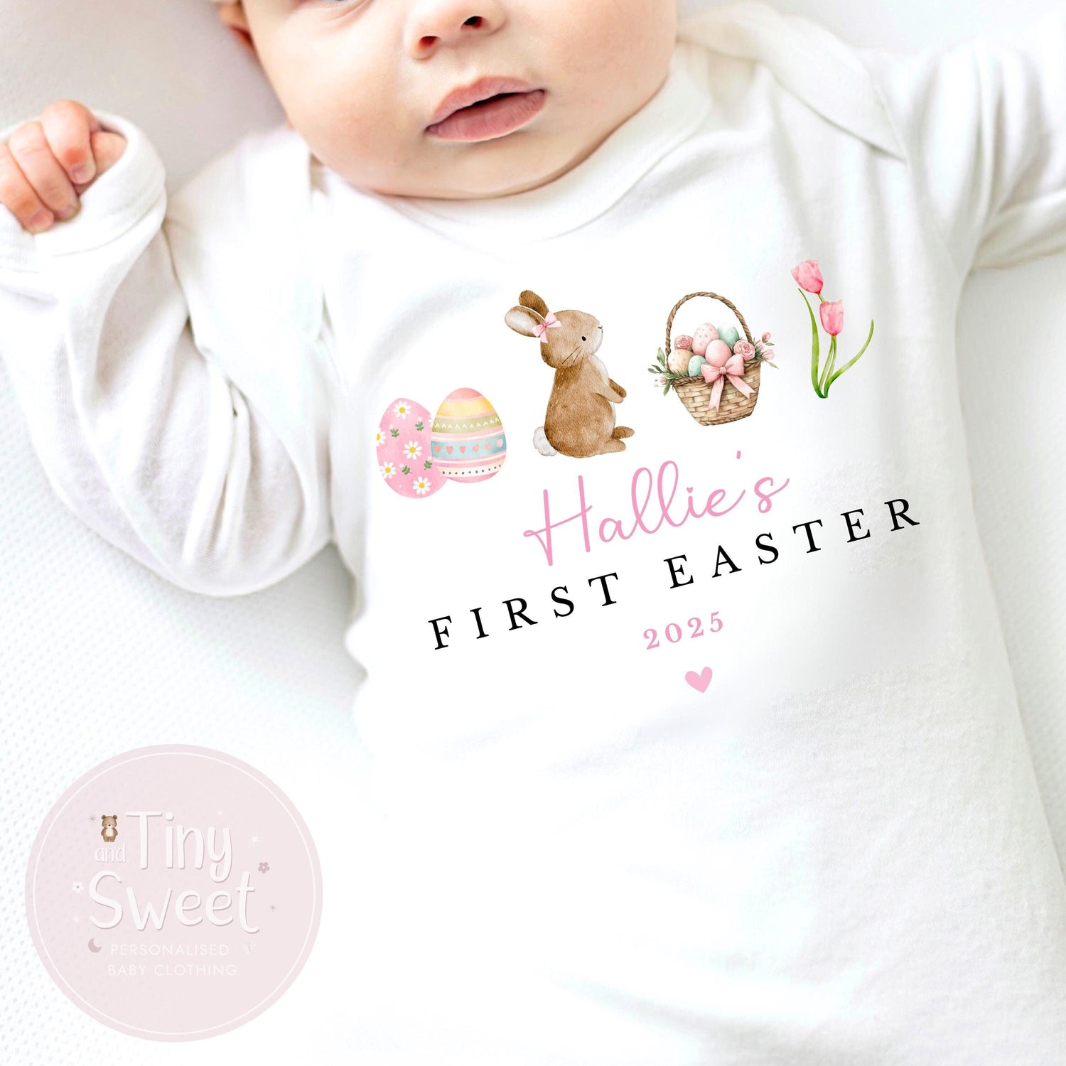 Easter Babygrow, Easter Sleepsuit, My 1st Easter, My First Easter, Spring sleepsuit, Easter baby outfit, New baby gift