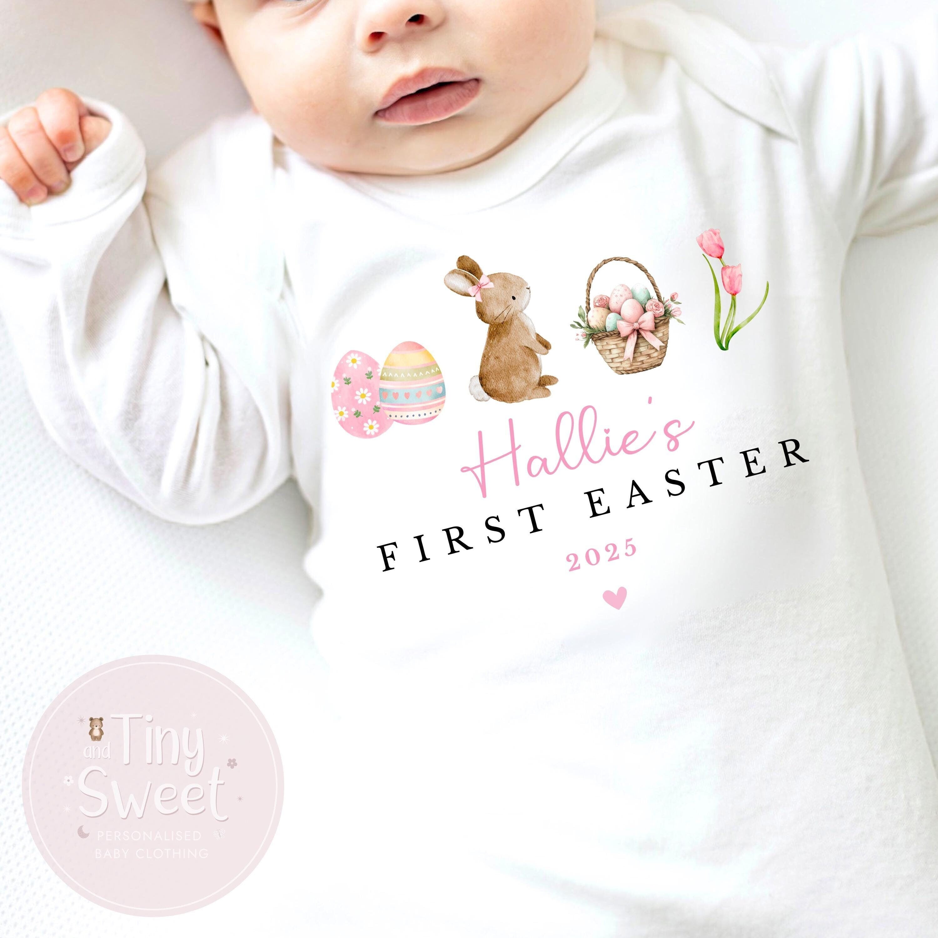 Easter Babygrow, Easter Sleepsuit, My 1st Easter, My First Easter, Spring sleepsuit, Easter baby outfit, New baby gift