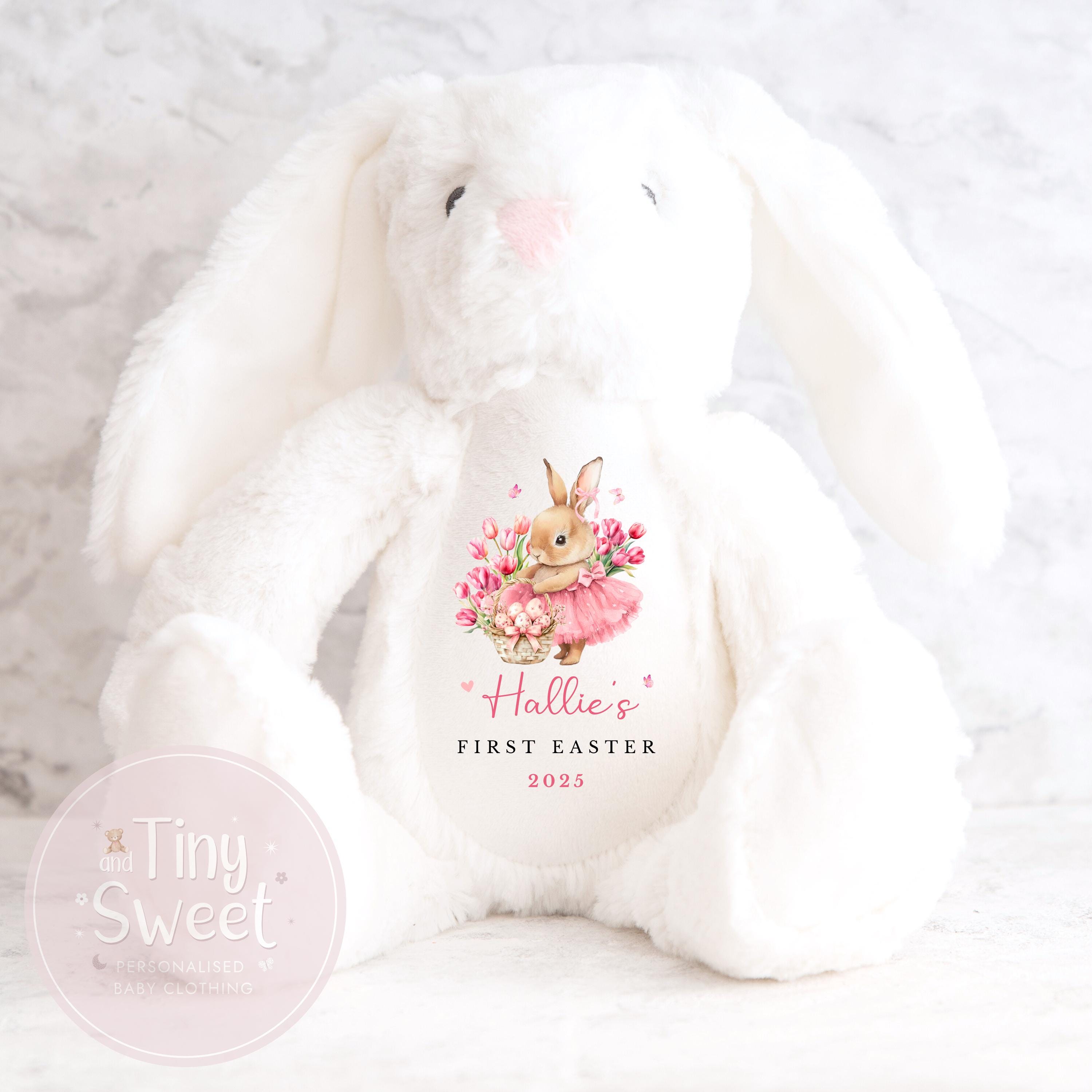 My First Easter Gift, 1st Easter Gift, Easter Bunny Toy, Personalised Easter Bunny, Soft Toy Keepsake, Name Bunny, Grandson Gift