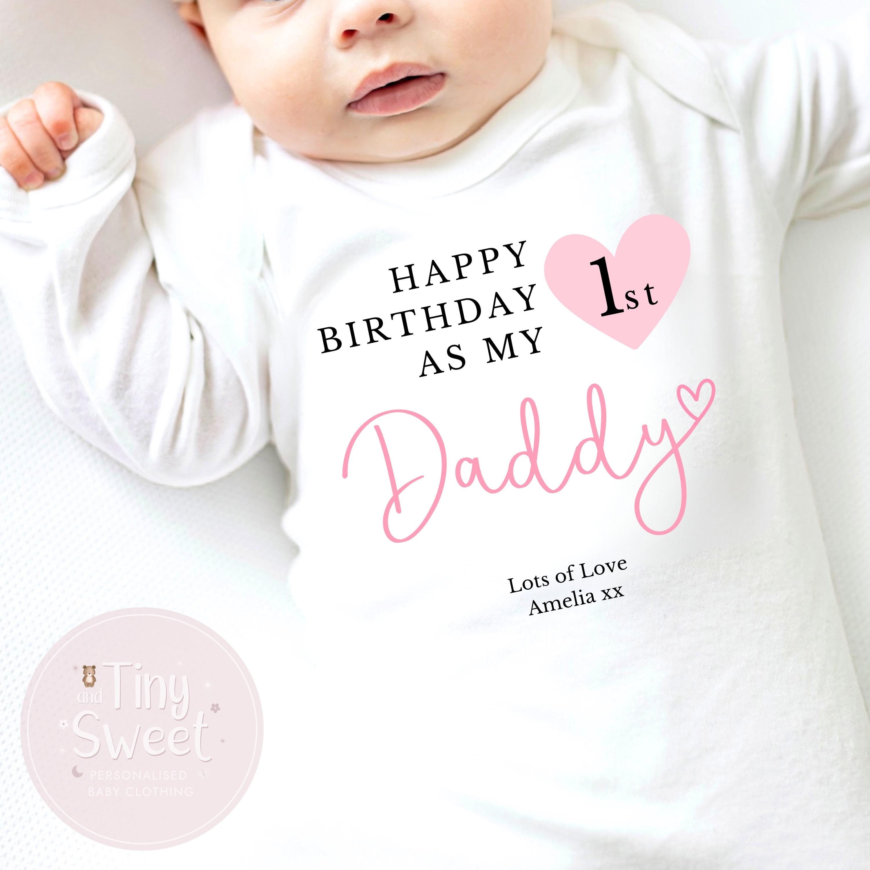 Happy Birthday Daddy, 1st Birthday as My Daddy, New Dad Gift, Dad Birthday, Daddy Birthday, Sleepsuit Babygrow Bodysuit Dad Birthday