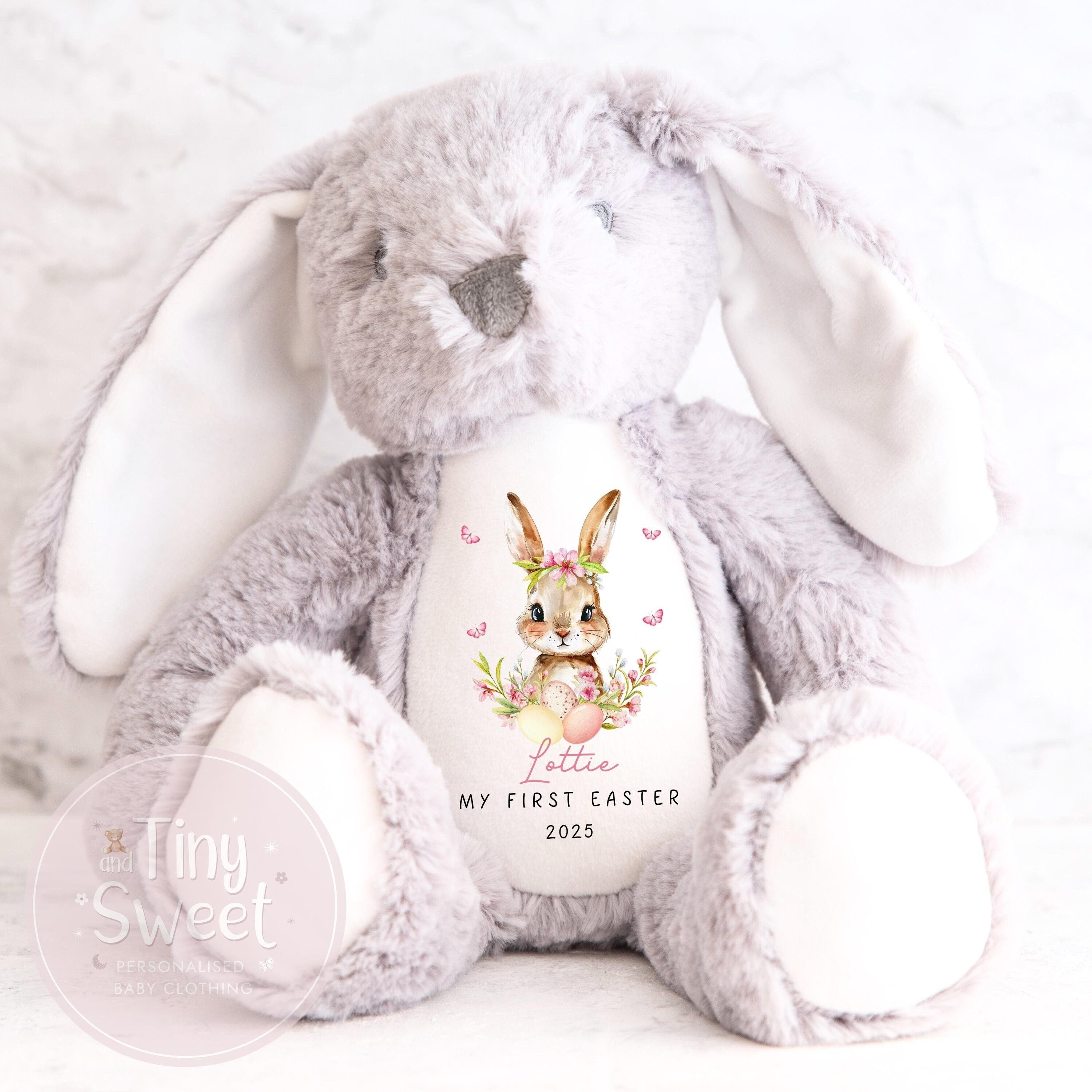 My First Easter Gift, 1st Easter Gift, Easter Bunny Toy, Personalised Easter Bunny, Soft Toy Keepsake, Name Bunny, Grandson Gift