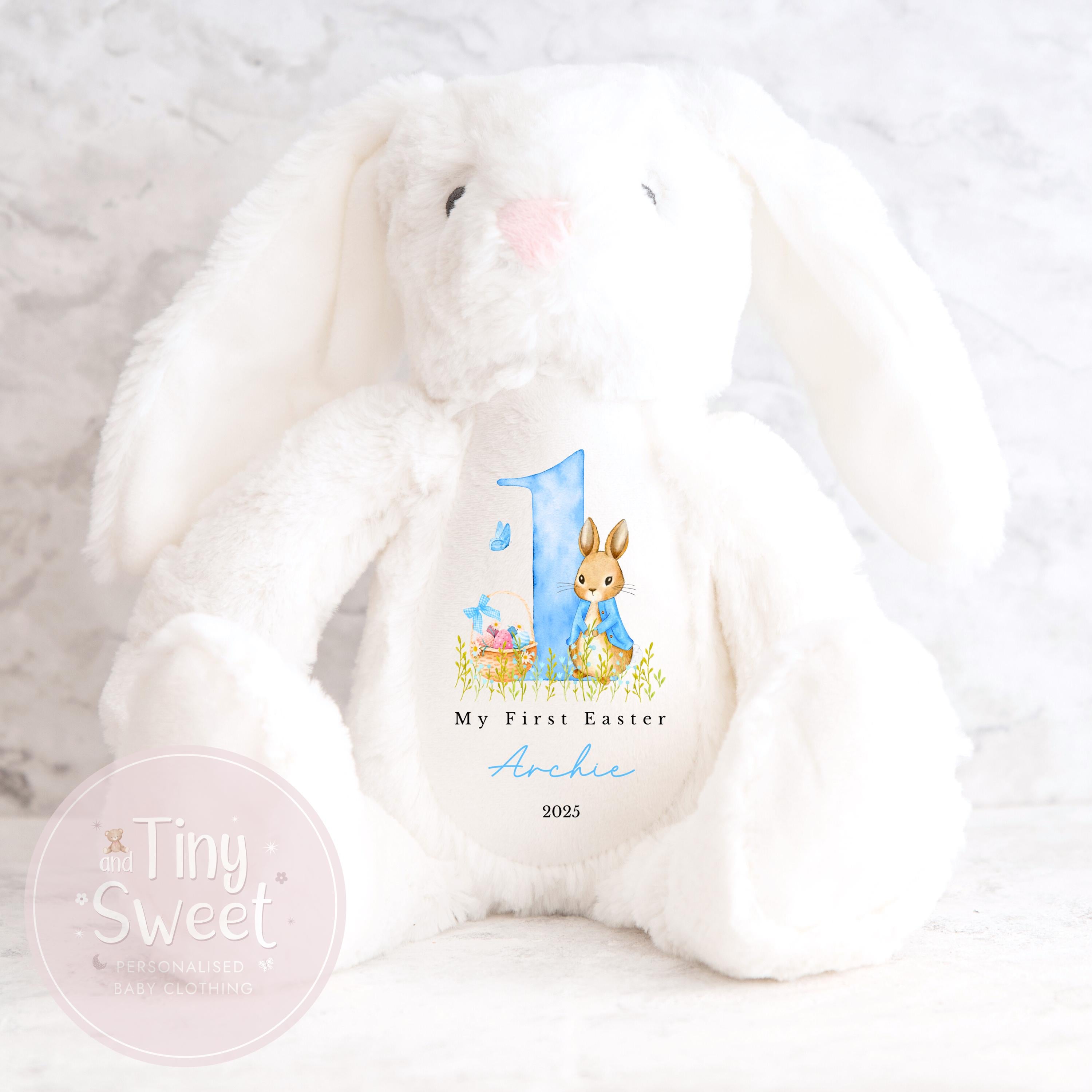 My First Easter Gift, 1st Easter Gift, Easter Bunny Toy, Personalised Easter Bunny, Soft Toy Keepsake, Name Bunny, Grandson Gift