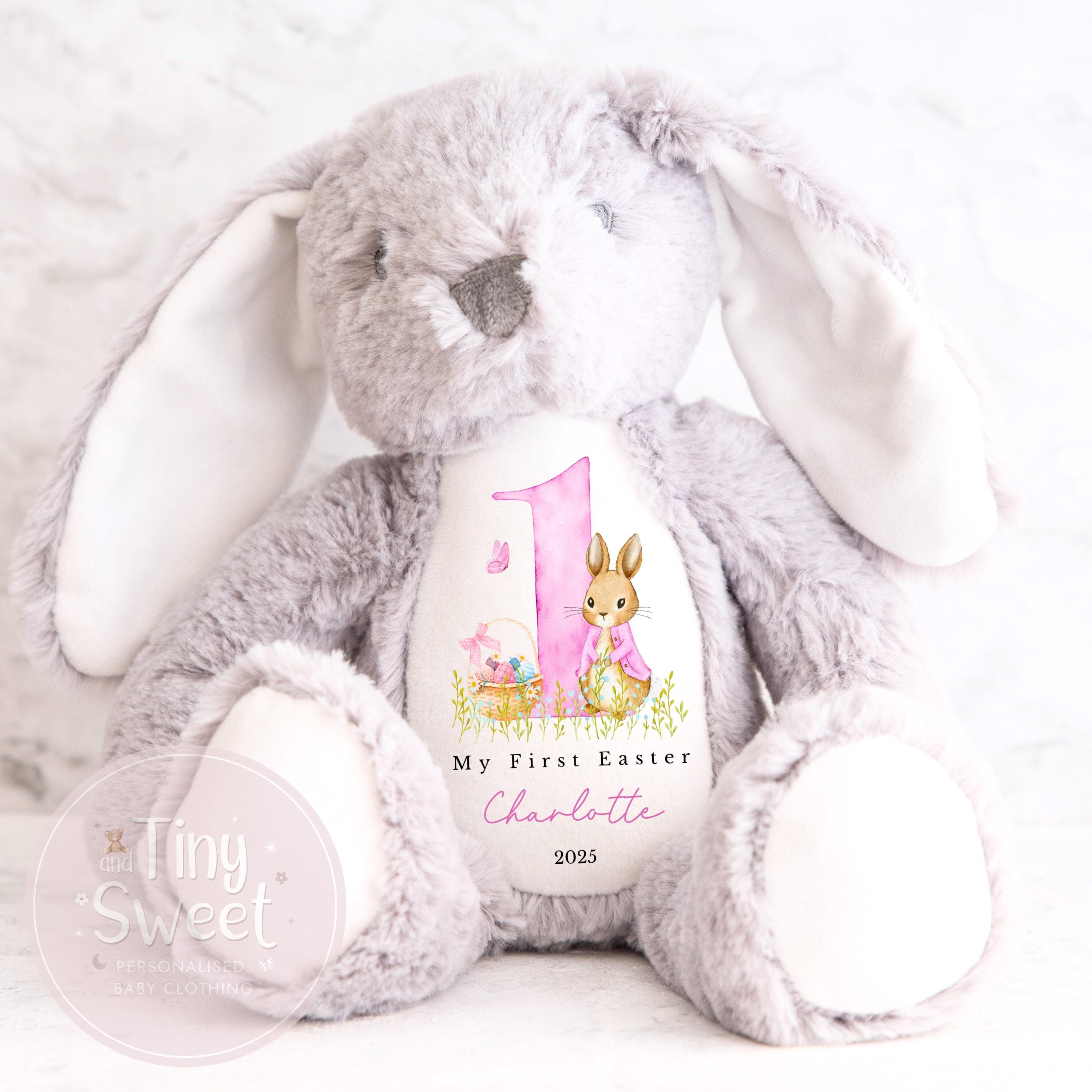 My First Easter Gift, 1st Easter Gift, Easter Bunny Toy, Personalised Easter Bunny, Soft Toy Keepsake, Name Bunny, Grandson Gift
