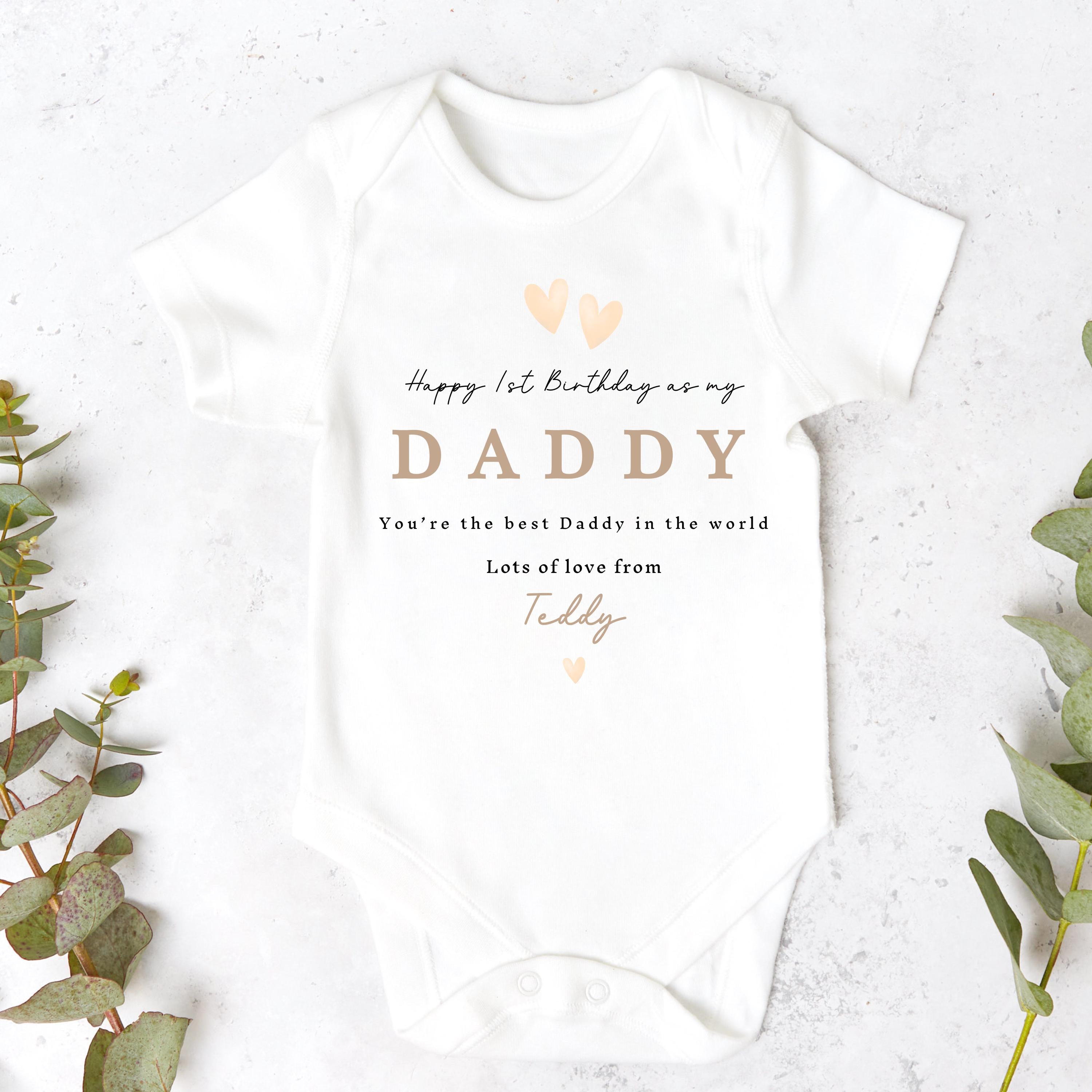 Happy Birthday Daddy, 1st Birthday as My Daddy, New Dad Gift, Dad Birthday, Daddy Birthday, Sleepsuit Babygrow Bodysuit Dad Birthday
