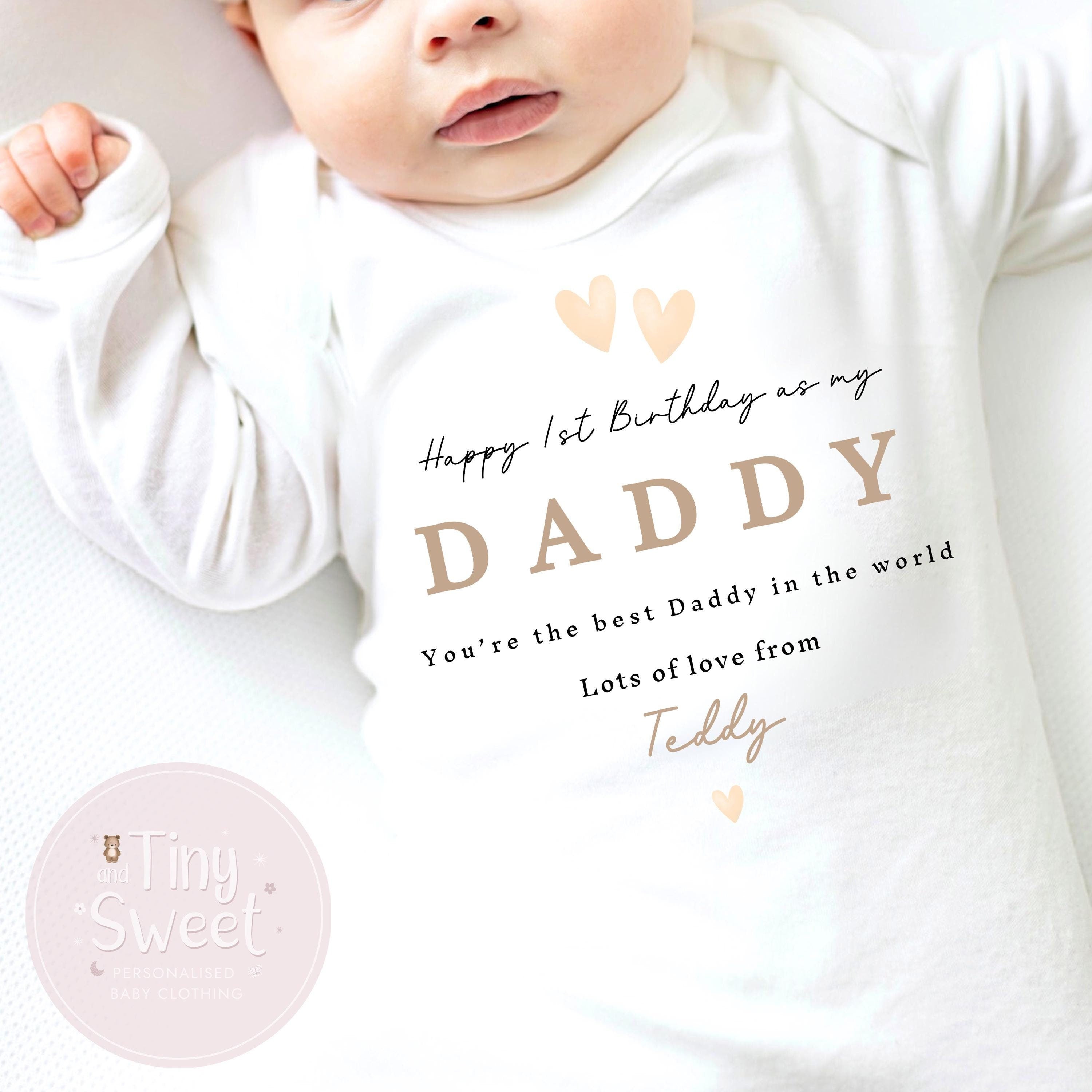 Happy Birthday Daddy, 1st Birthday as My Daddy, New Dad Gift, Dad Birthday, Daddy Birthday, Sleepsuit Babygrow Bodysuit Dad Birthday