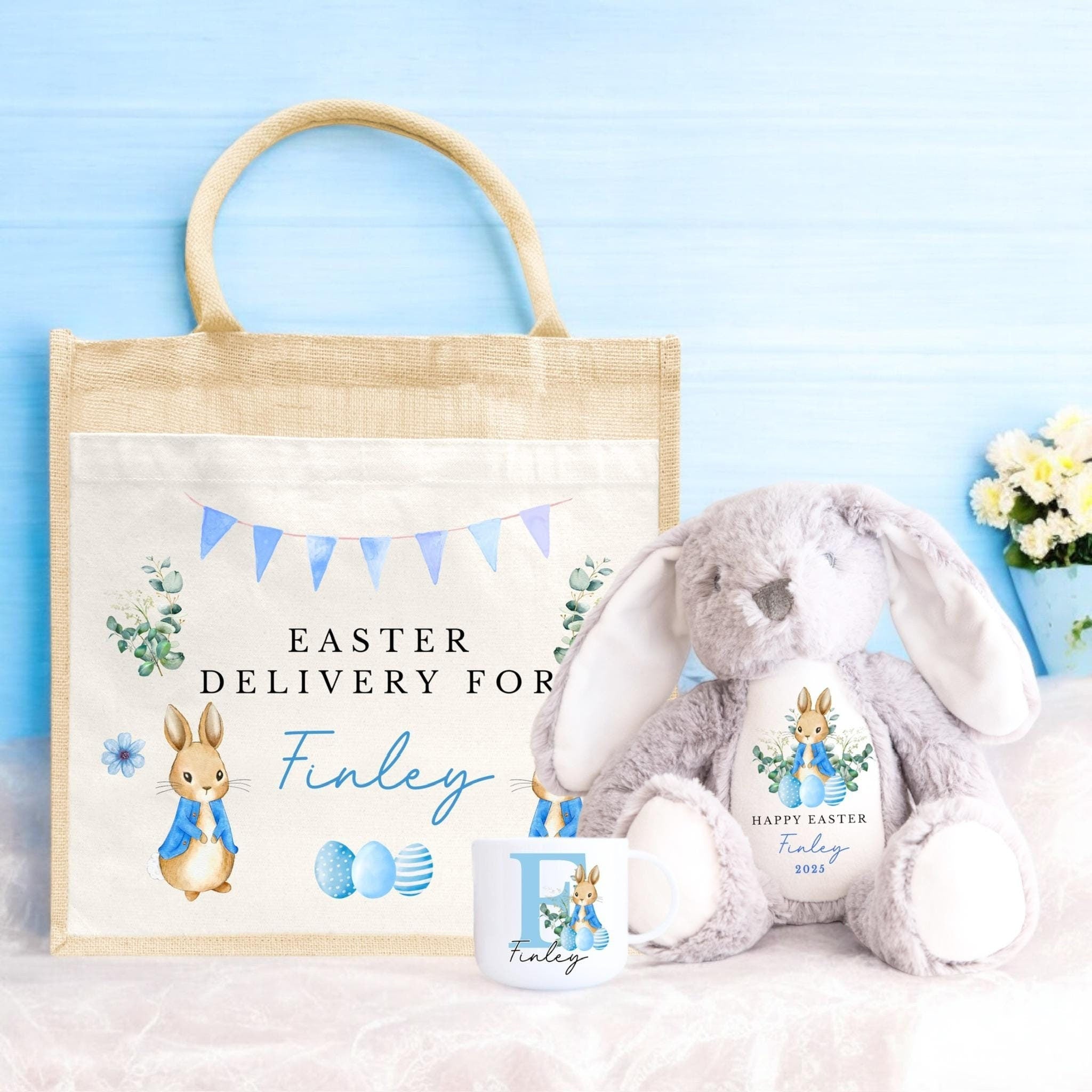 Personalised Easter Bag, Easter Basket, Personalised Easter Gift, Easter mug, Easter Soft Toy, Easter decoration, first easter
