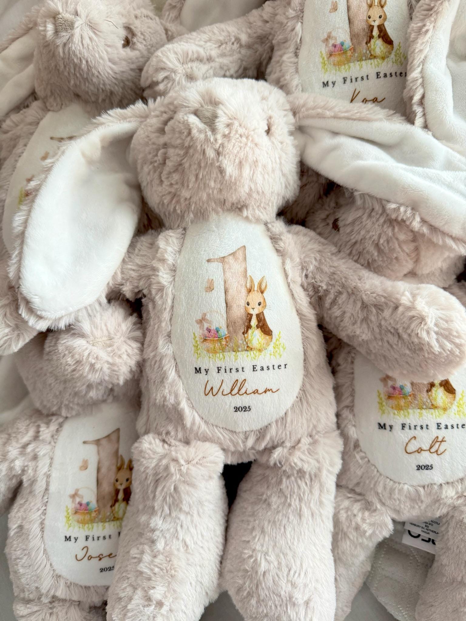 My First Easter Gift, 1st Easter Gift, Easter Bunny Toy, Personalised Easter Bunny, Soft Toy Keepsake, Name Bunny, Grandson Gift