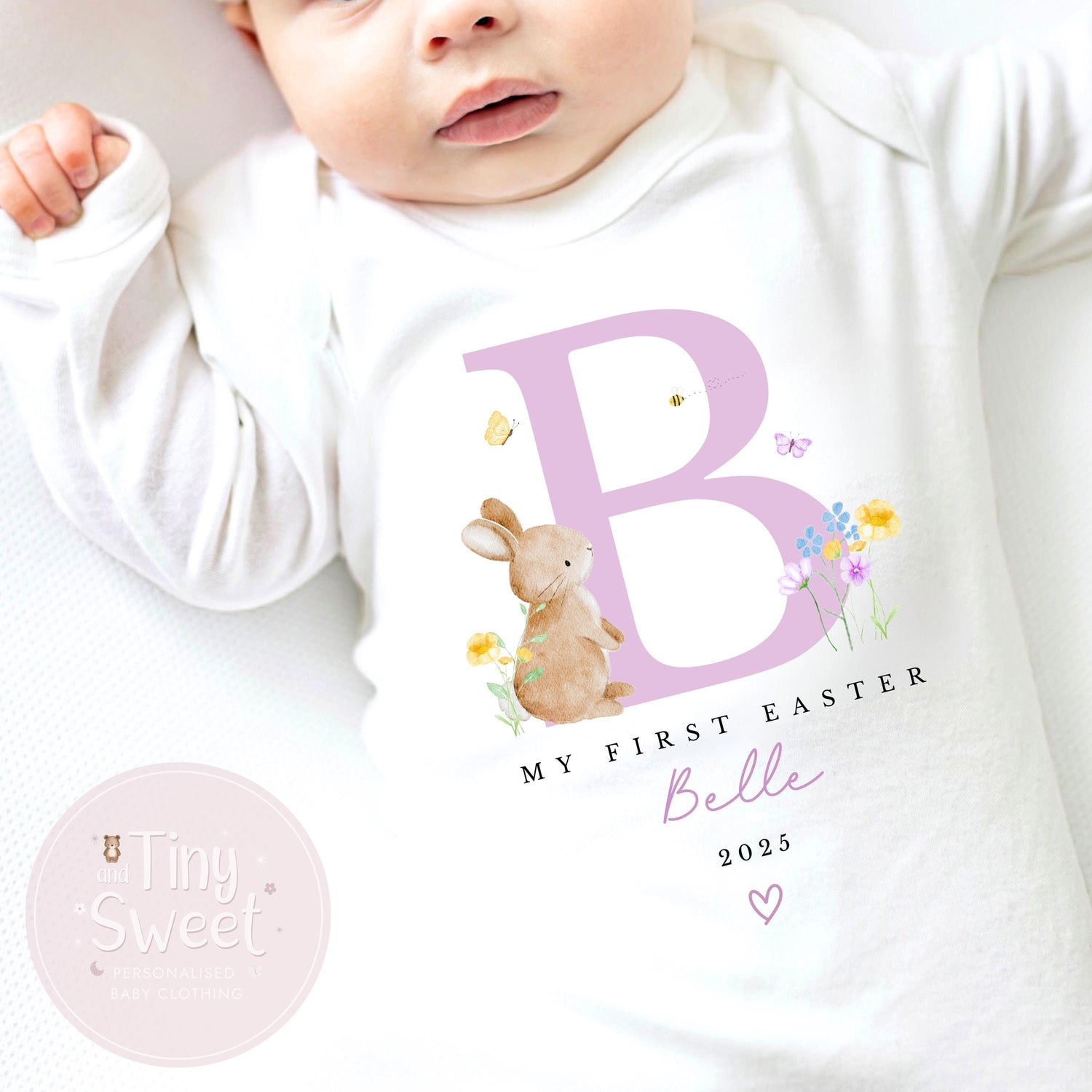 Easter Babygrow, Easter Sleepsuit, My 1st Easter, My First Easter, Spring sleepsuit, Easter baby outfit, New baby gift