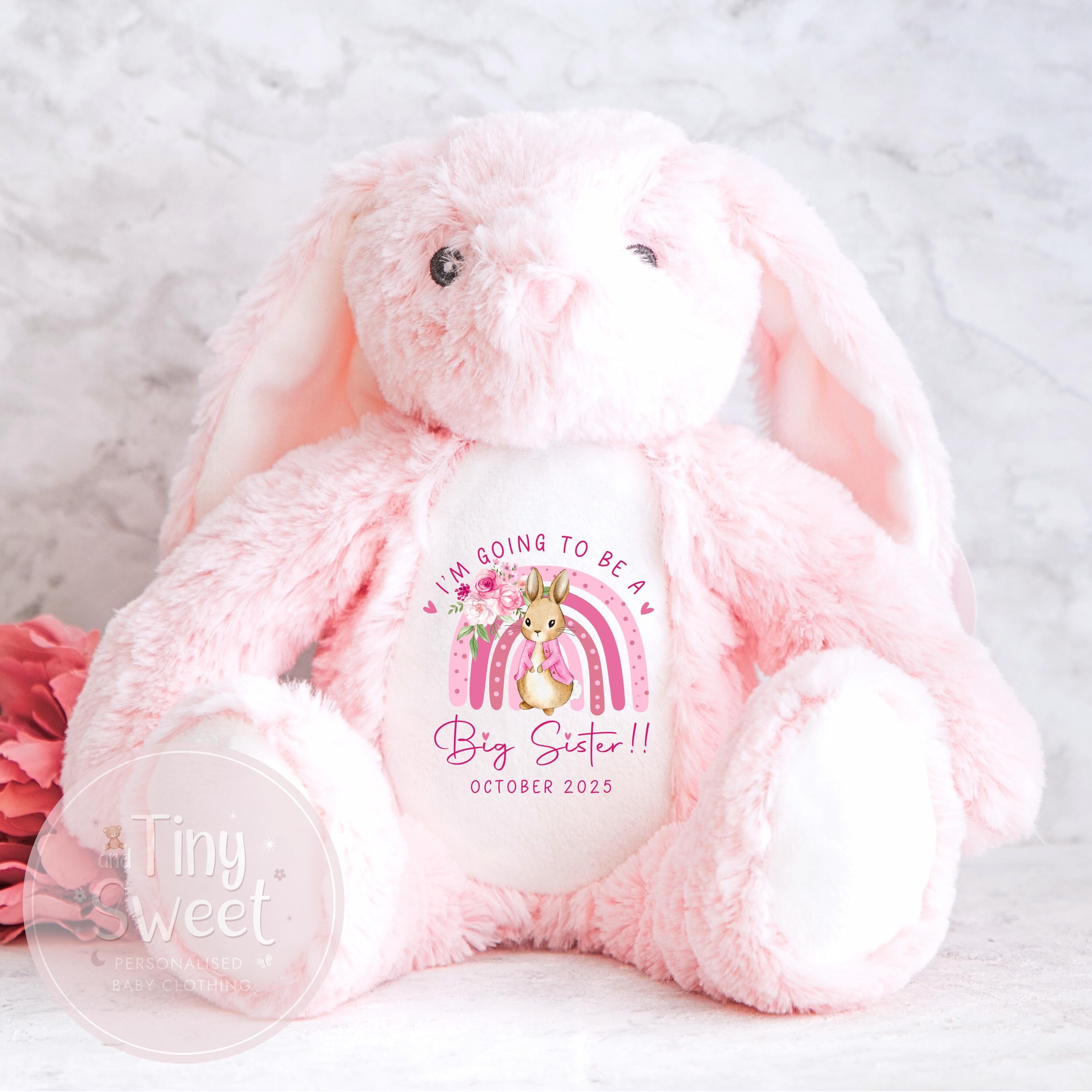 Personalised Big Sister Gift, Big Sister Announcement, New Baby Soft Toy, New baby gift, Newborn Gift, Baby Keepsake, Baby shower gift