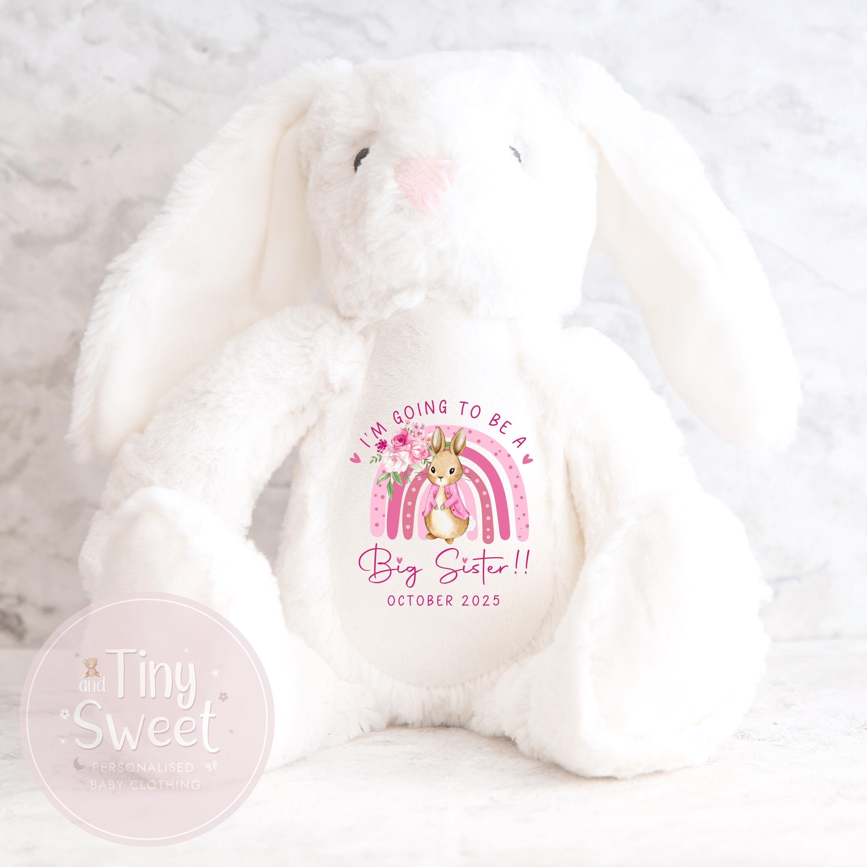 Personalised Big Sister Gift, Big Sister Announcement, New Baby Soft Toy, New baby gift, Newborn Gift, Baby Keepsake, Baby shower gift