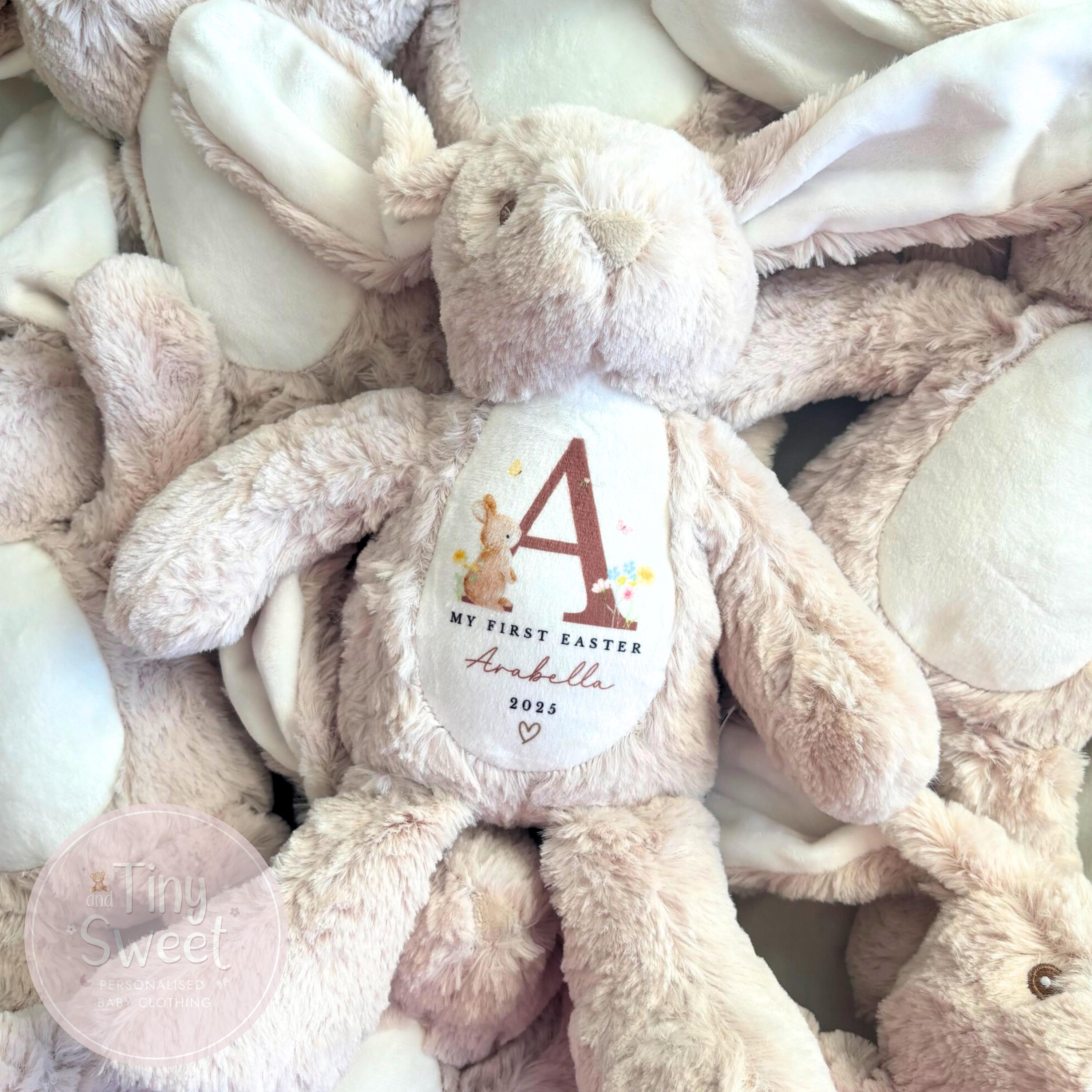 My First Easter Gift, 1st Easter Gift, Easter Bunny Toy, Personalised Easter Bunny, Soft Toy Keepsake, Name Bunny, Grandson Gift