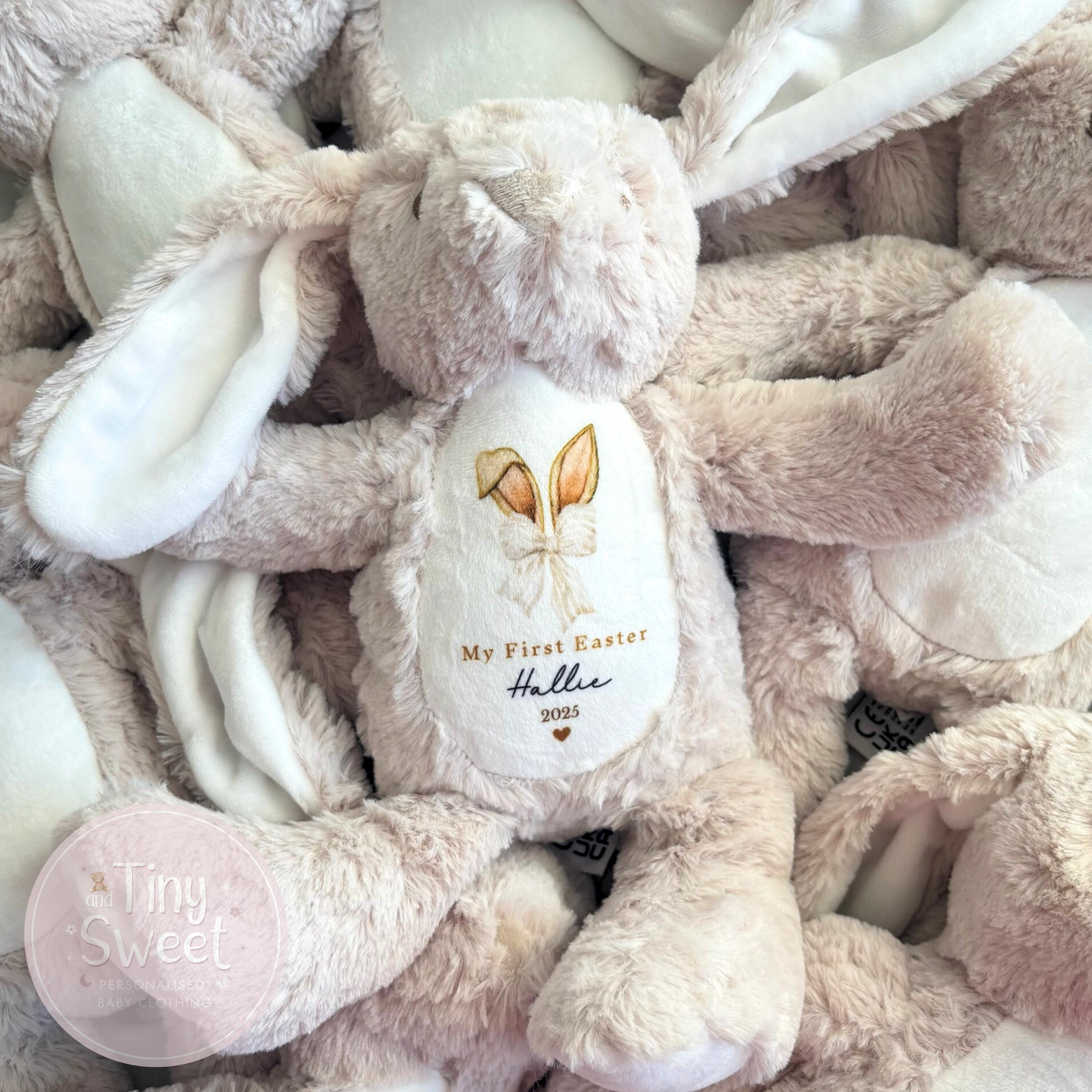 My First Easter Gift, 1st Easter Gift, Easter Bunny Toy, Personalised Easter Bunny, Soft Toy Keepsake, Name Bunny, Grandson Gift