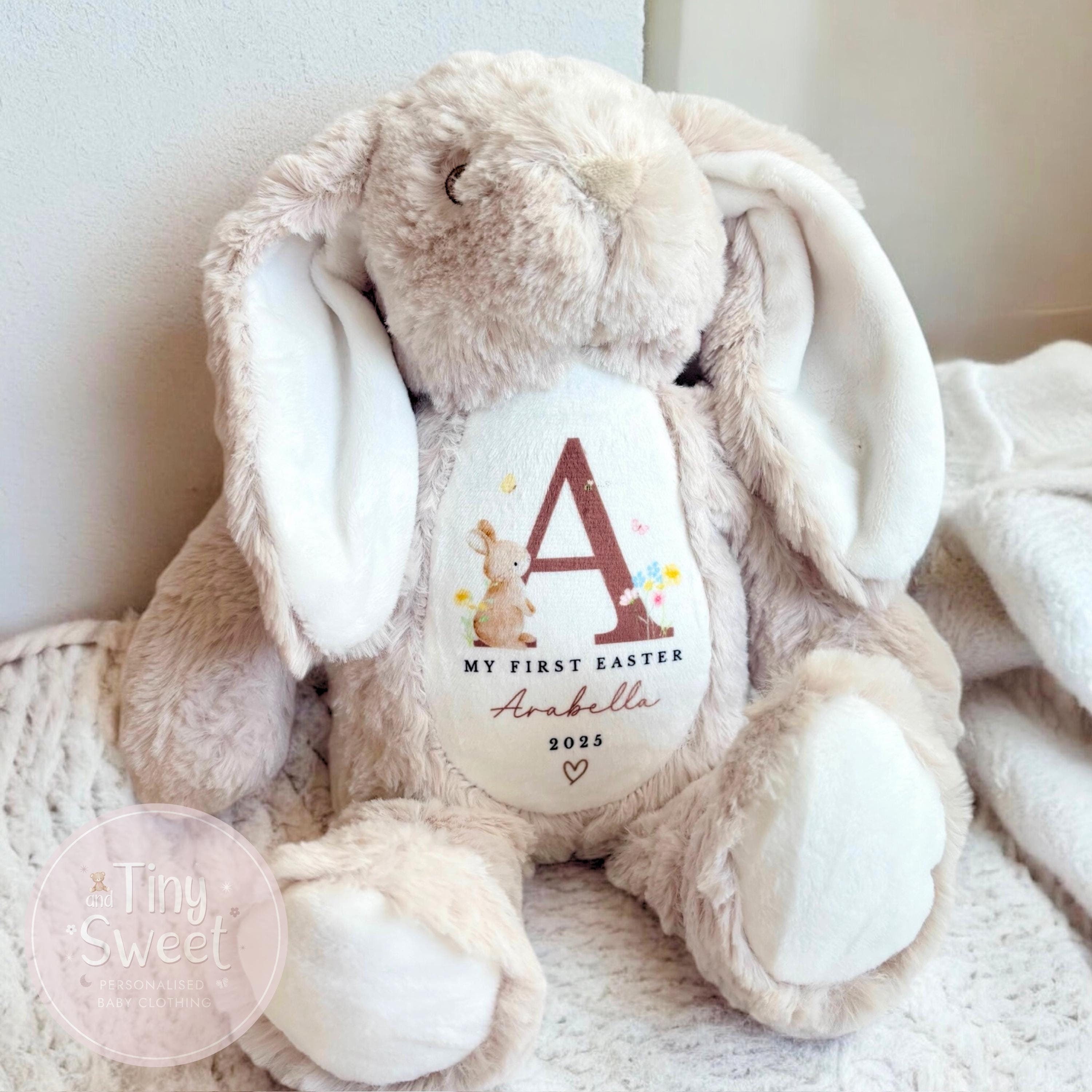 My First Easter Gift, 1st Easter Gift, Easter Bunny Toy, Personalised Easter Bunny, Soft Toy Keepsake, Name Bunny, Grandson Gift