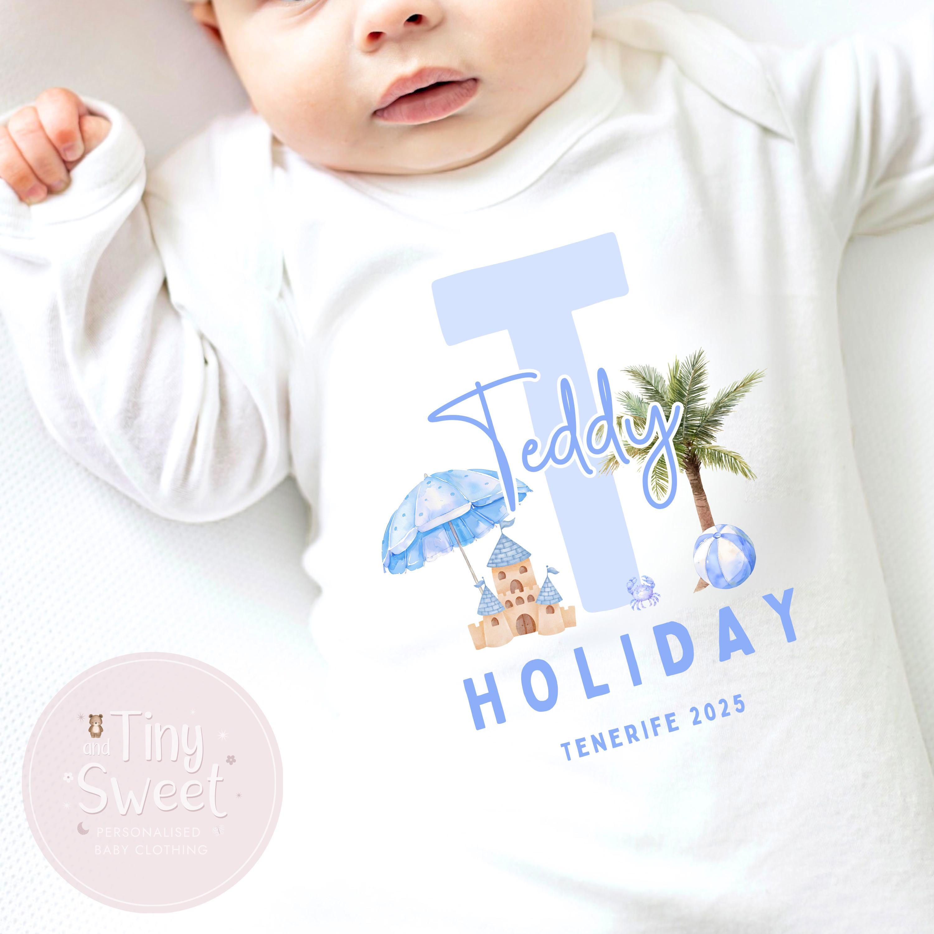 Personalised Holiday Kids T Shirt, First Holiday T Shirt, 1st Holiday T Shirt, Toddler Holiday, Babies First Holiday, First Time Flyer