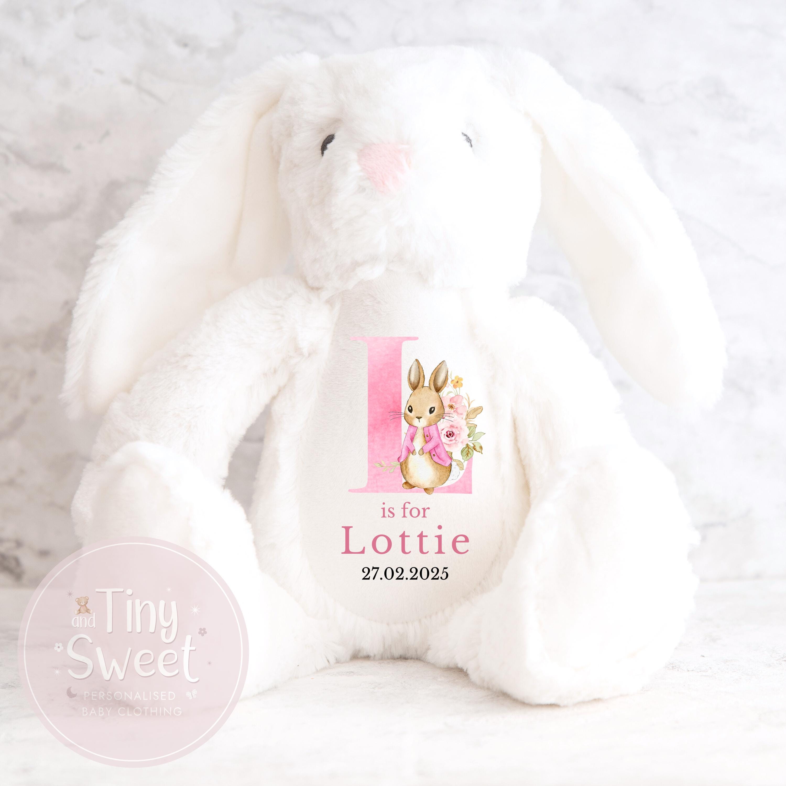 Personalised New Baby soft Toy, New Birth Gift, New baby gift, Newborn Gift, Baby Keepsake, Baby shower gift, Birth stats, Teddy, Bunny