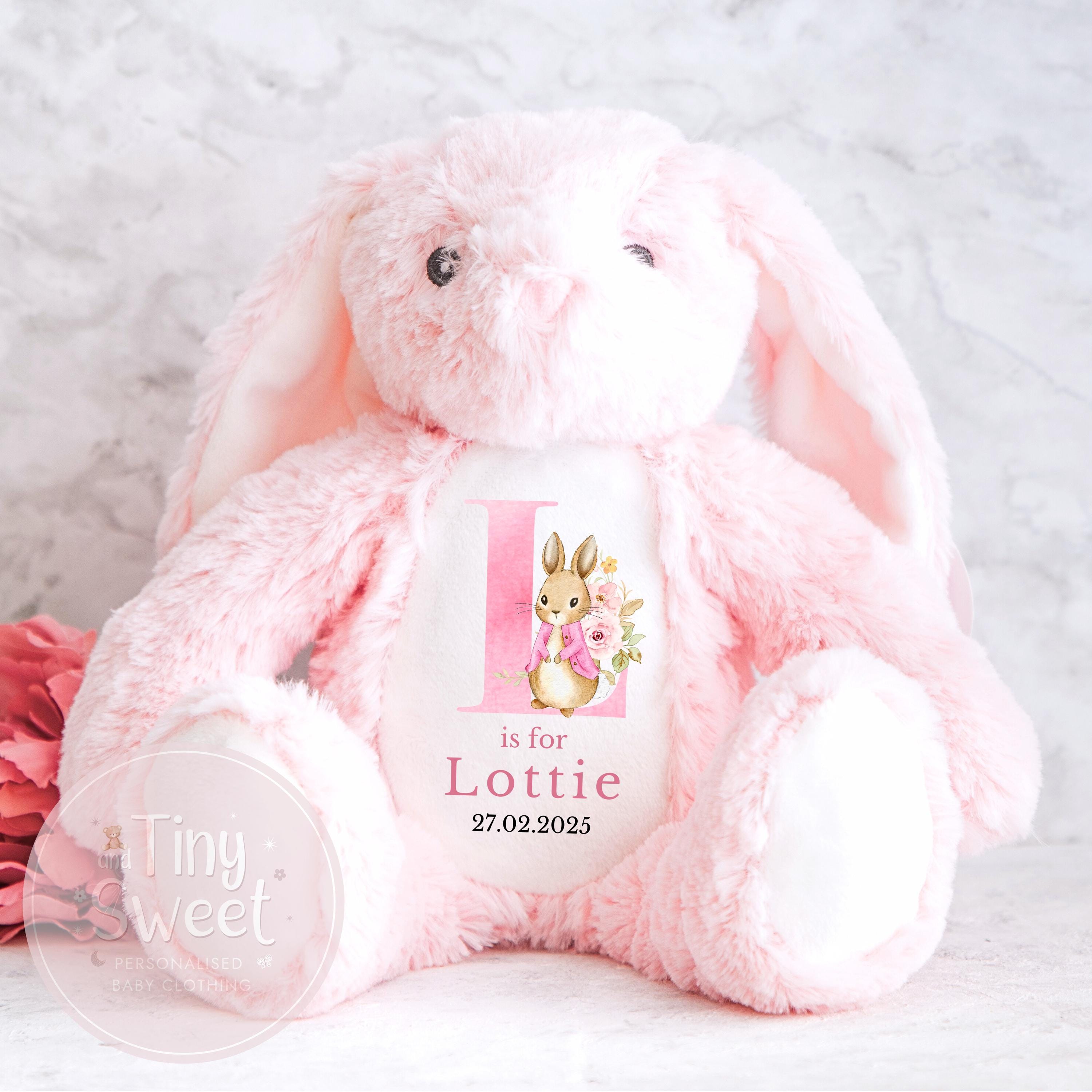 Personalised New Baby soft Toy, New Birth Gift, New baby gift, Newborn Gift, Baby Keepsake, Baby shower gift, Birth stats, Teddy, Bunny