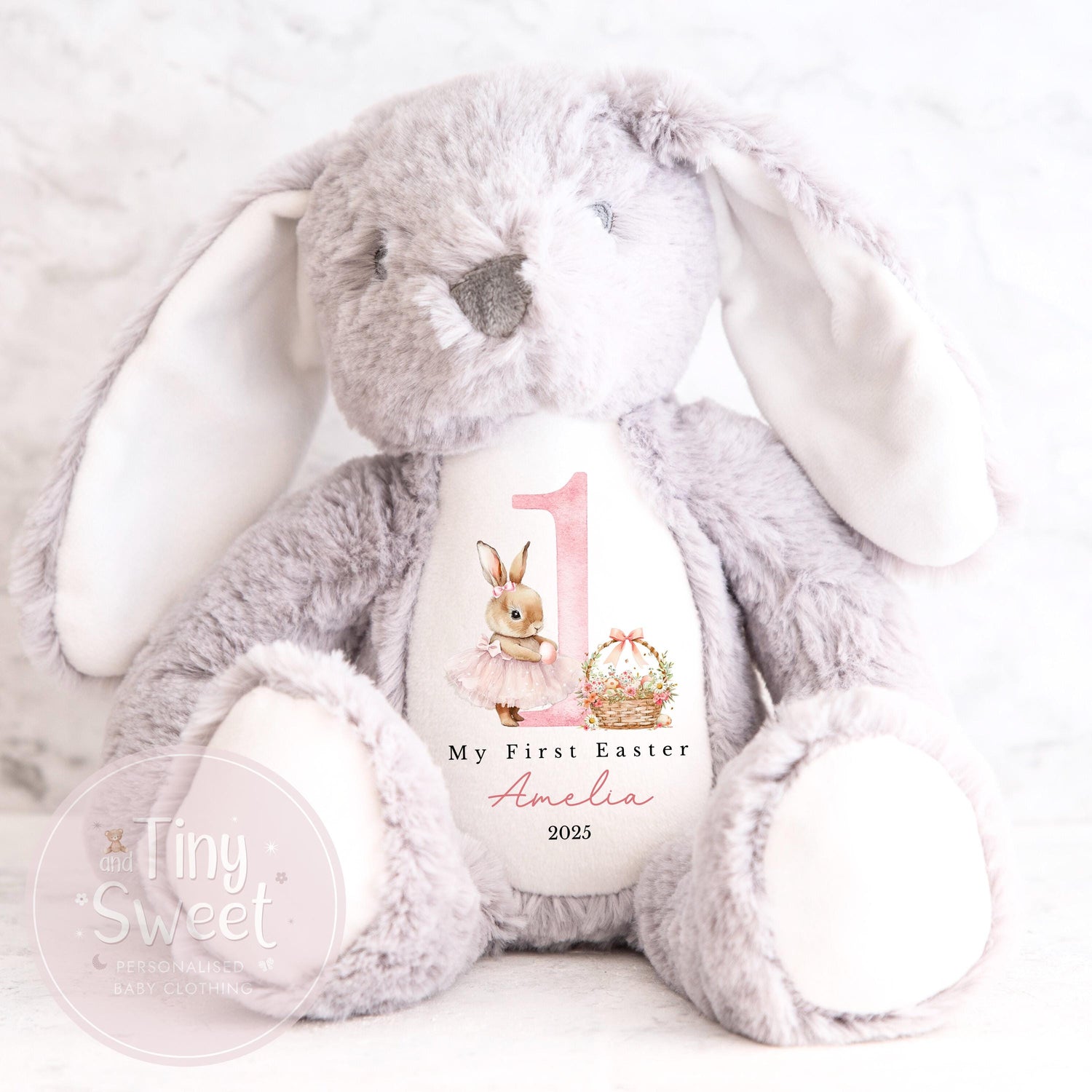 My First Easter Gift, 1st Easter Gift, Easter Bunny Toy, Personalised Easter Bunny, Soft Toy Keepsake, Name Bunny, Grandson Gift
