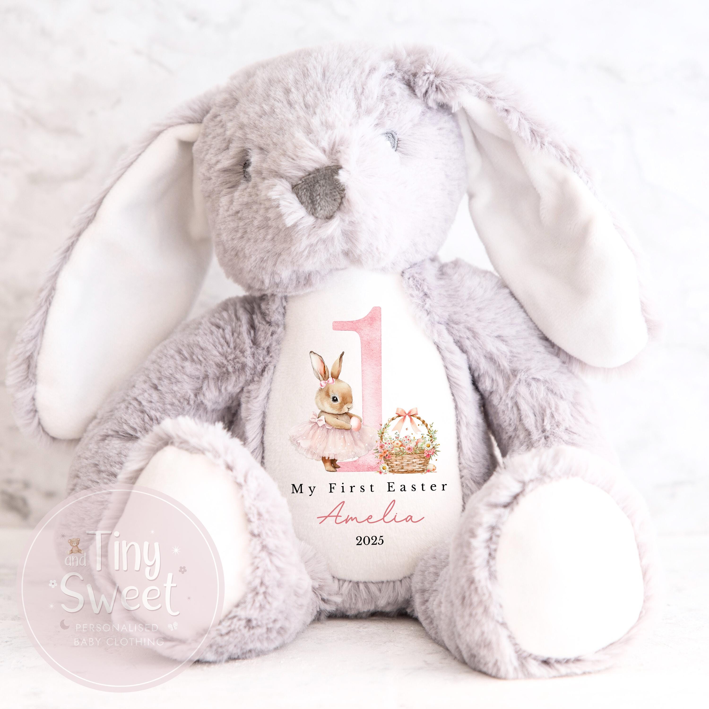 My First Easter Gift, 1st Easter Gift, Easter Bunny Toy, Personalised Easter Bunny, Soft Toy Keepsake, Name Bunny, Grandson Gift