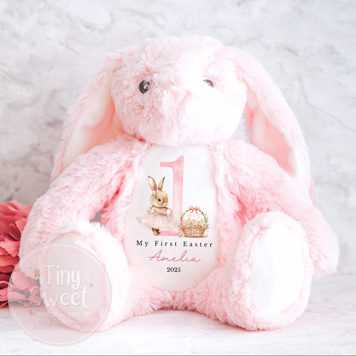 My First Easter Gift, 1st Easter Gift, Easter Bunny Toy, Personalised Easter Bunny, Soft Toy Keepsake, Name Bunny, Grandson Gift