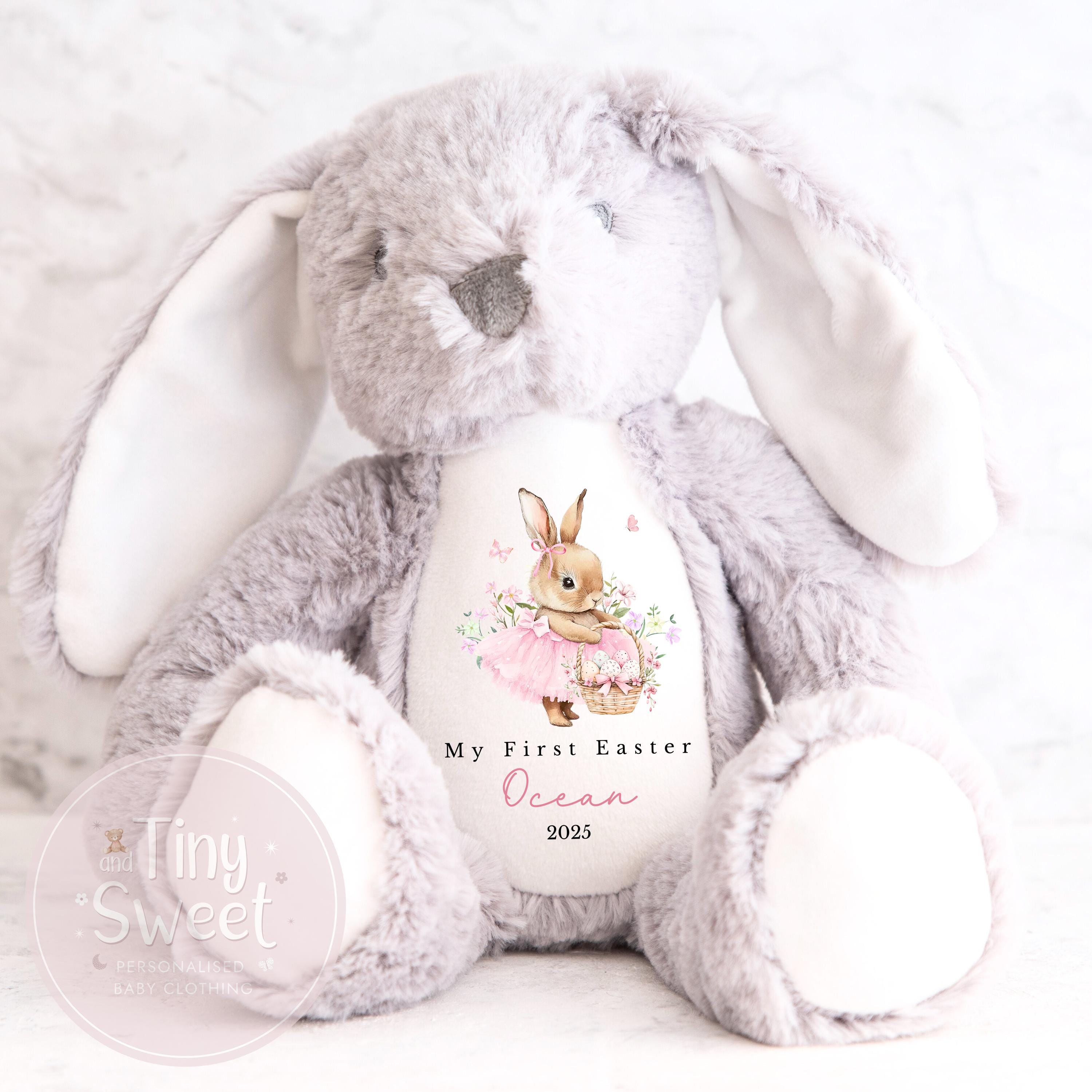 My First Easter Gift, 1st Easter Gift, Easter Bunny Toy, Personalised Easter Bunny, Soft Toy Keepsake, Name Bunny, Grandson Gift