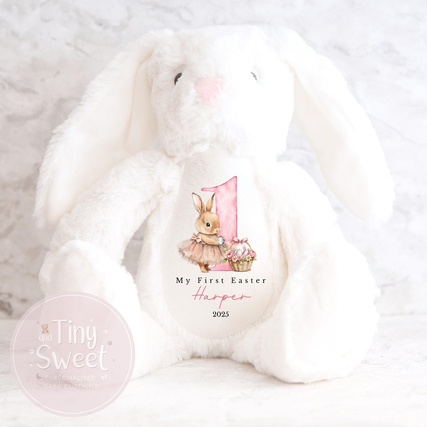 My First Easter Gift, 1st Easter Gift, Easter Bunny Toy, Personalised Easter Bunny, Soft Toy Keepsake, Name Bunny, Grandson Gift