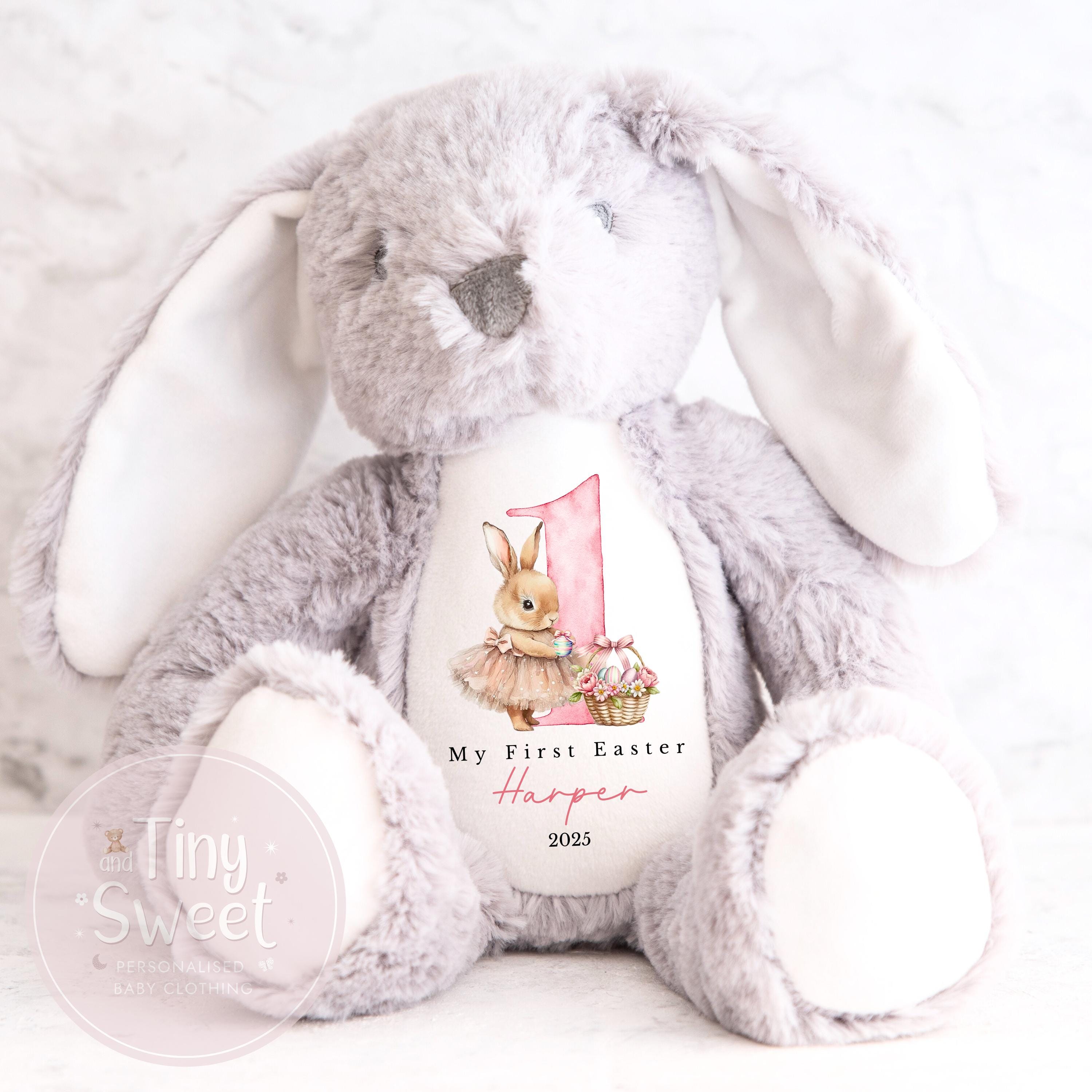 My First Easter Gift, 1st Easter Gift, Easter Bunny Toy, Personalised Easter Bunny, Soft Toy Keepsake, Name Bunny, Grandson Gift