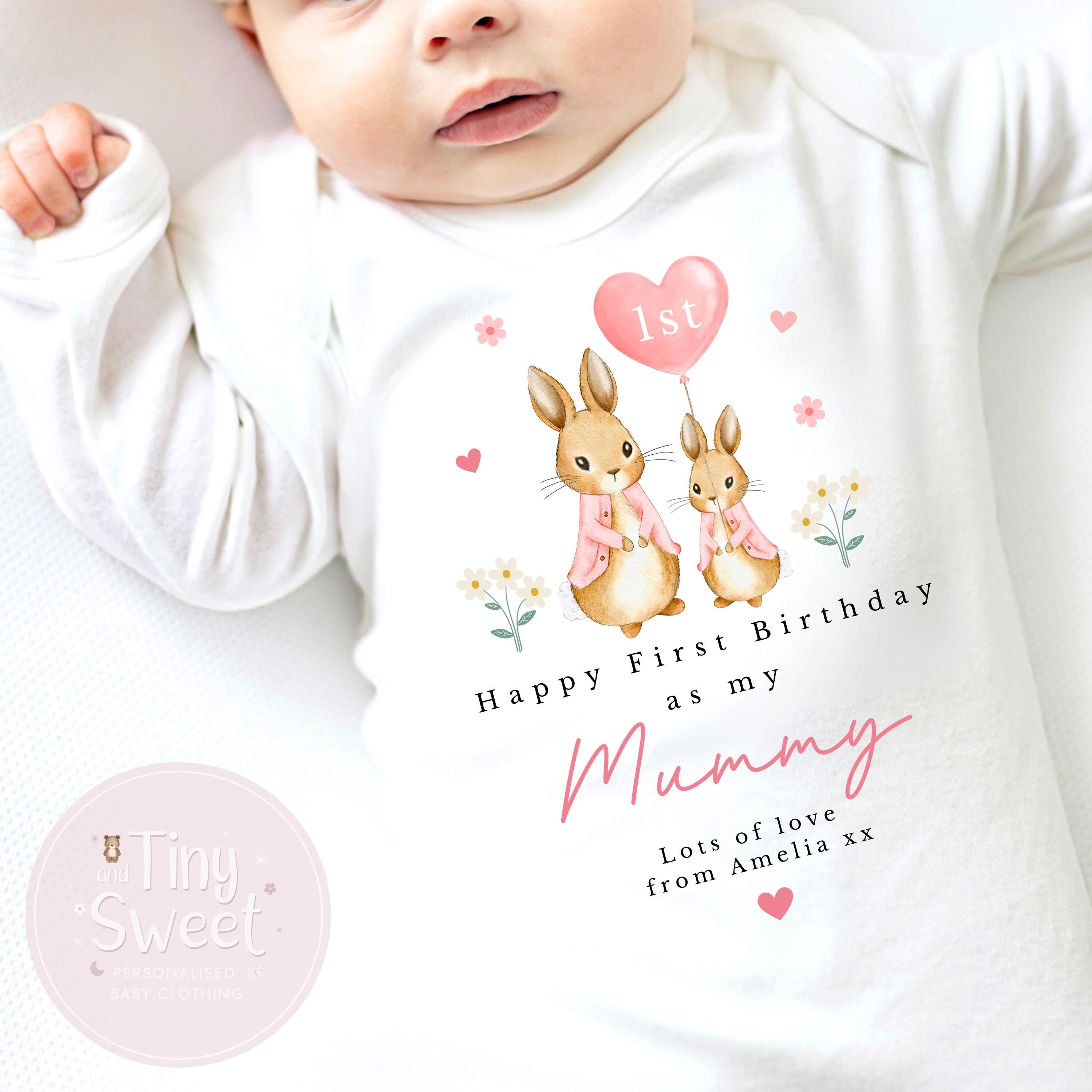 Happy Birthday Mummy, 1st Birthday as My Mummy, New Mum Gift, Mum Birthday, Mummy Birthday, Sleepsuit Babygrow Bodysuit Mum Birthday
