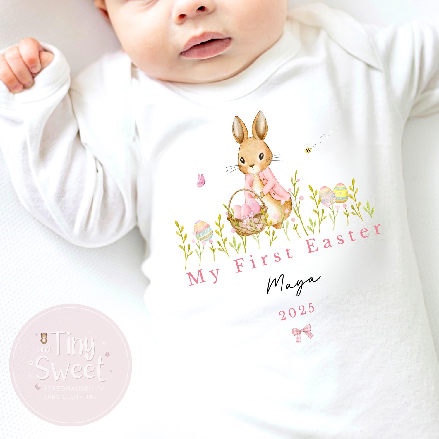 Easter Babygrow, Easter Sleepsuit, My 1st Easter, My First Easter, Babies first Easter sleepsuit, Easter baby outfit, New baby gift