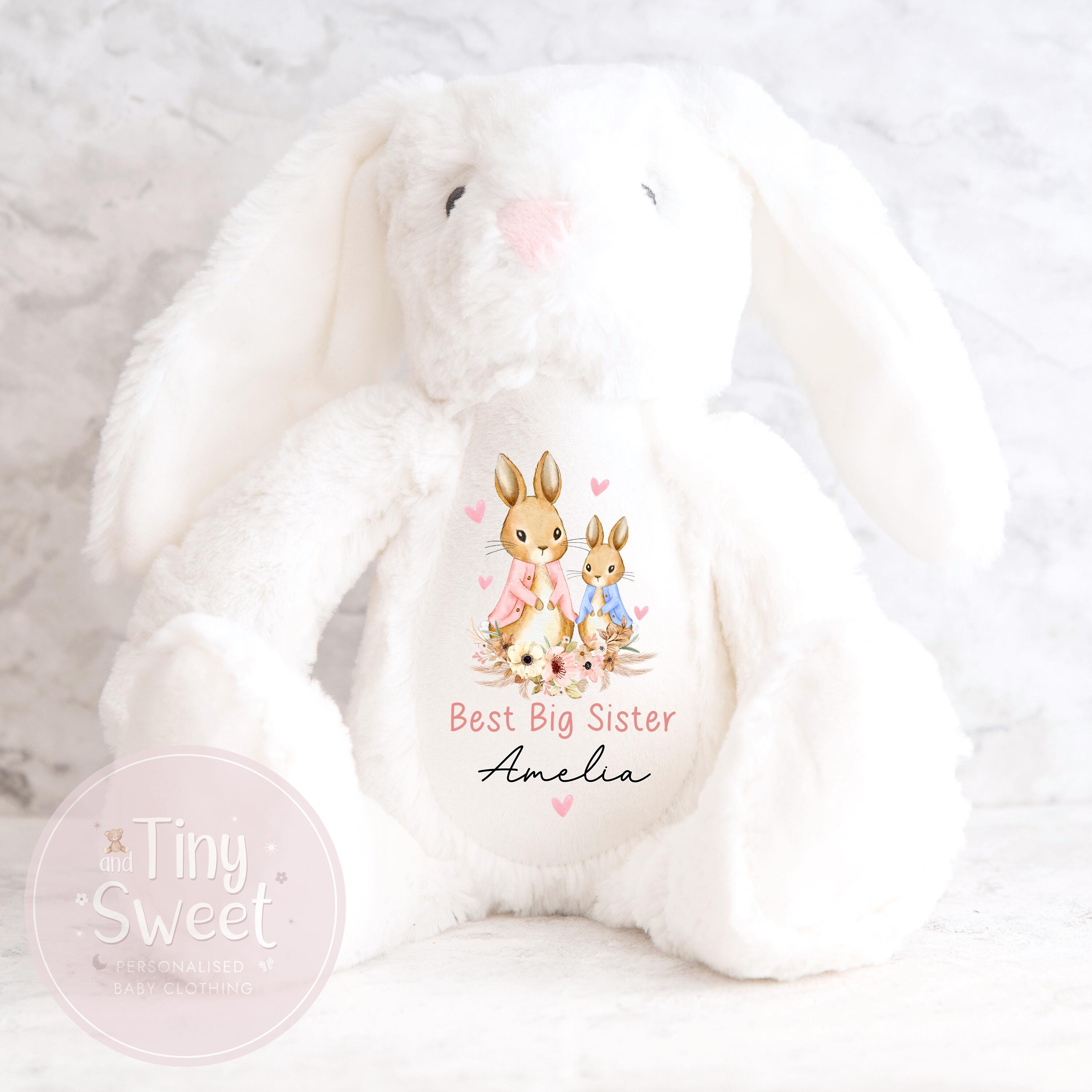 Personalised Big Sister Gift, Big Sister Announcement, Big Sister Teddy New Baby Soft Toy, New baby gift, Baby Keepsake, Gift For Big Sister