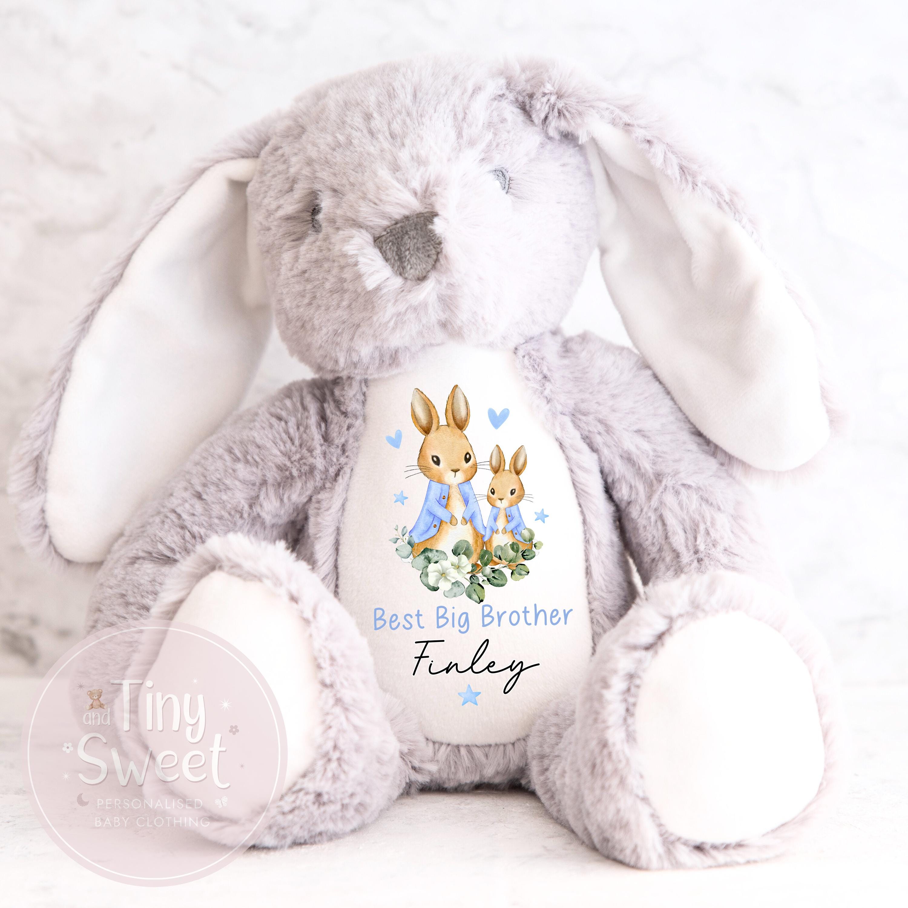 Personalised Big Brother Gift, Big Brother Announcement, New Baby Soft Toy, New baby gift, Newborn Gift, Baby Keepsake, Baby shower gift