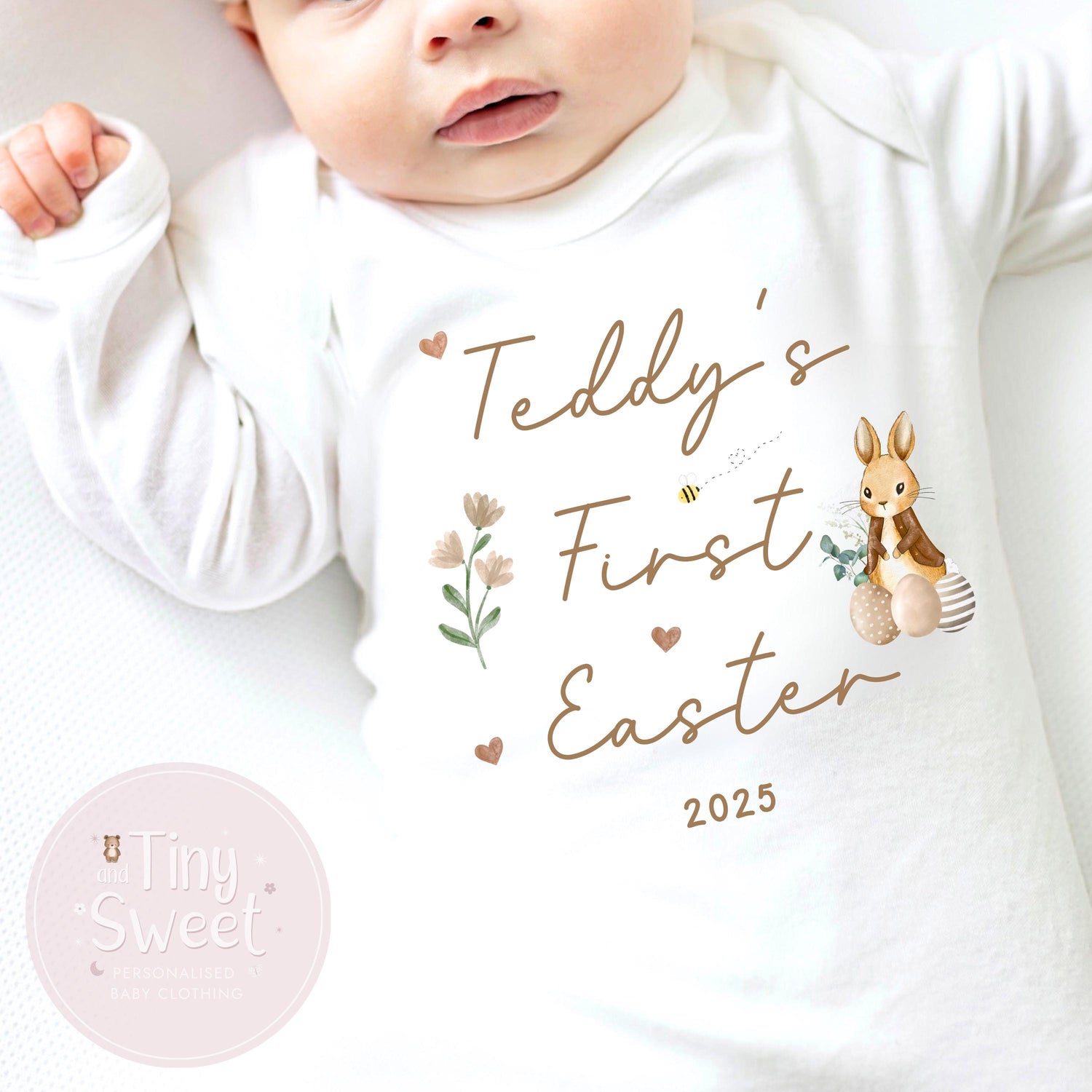 Easter Babygrow, Easter Sleepsuit, My 1st Easter, My First Easter, Babies first Easter sleepsuit, Easter baby outfit, New baby gift