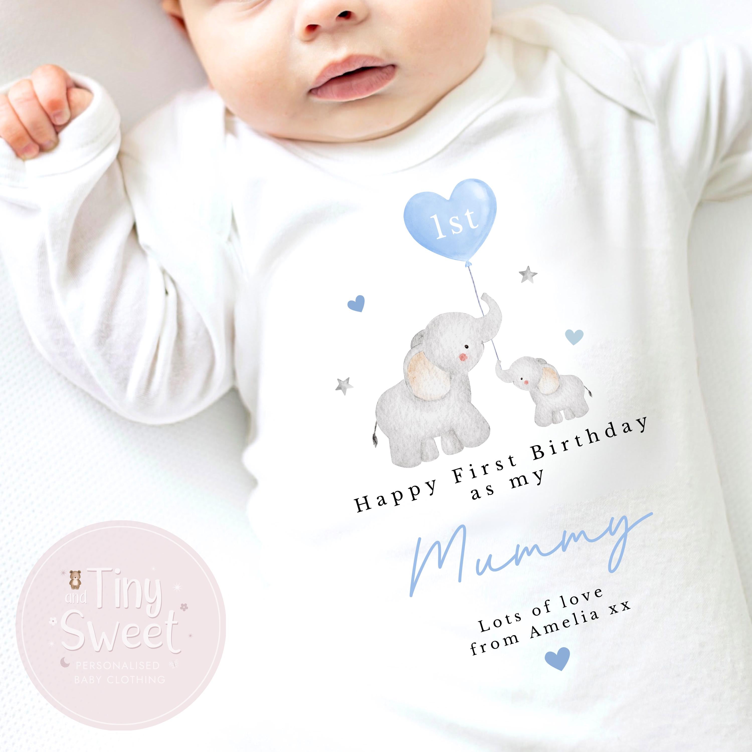 First Birthday as My Mummy Baby Outfit – Personalised Sleepsuit Gift from Baby