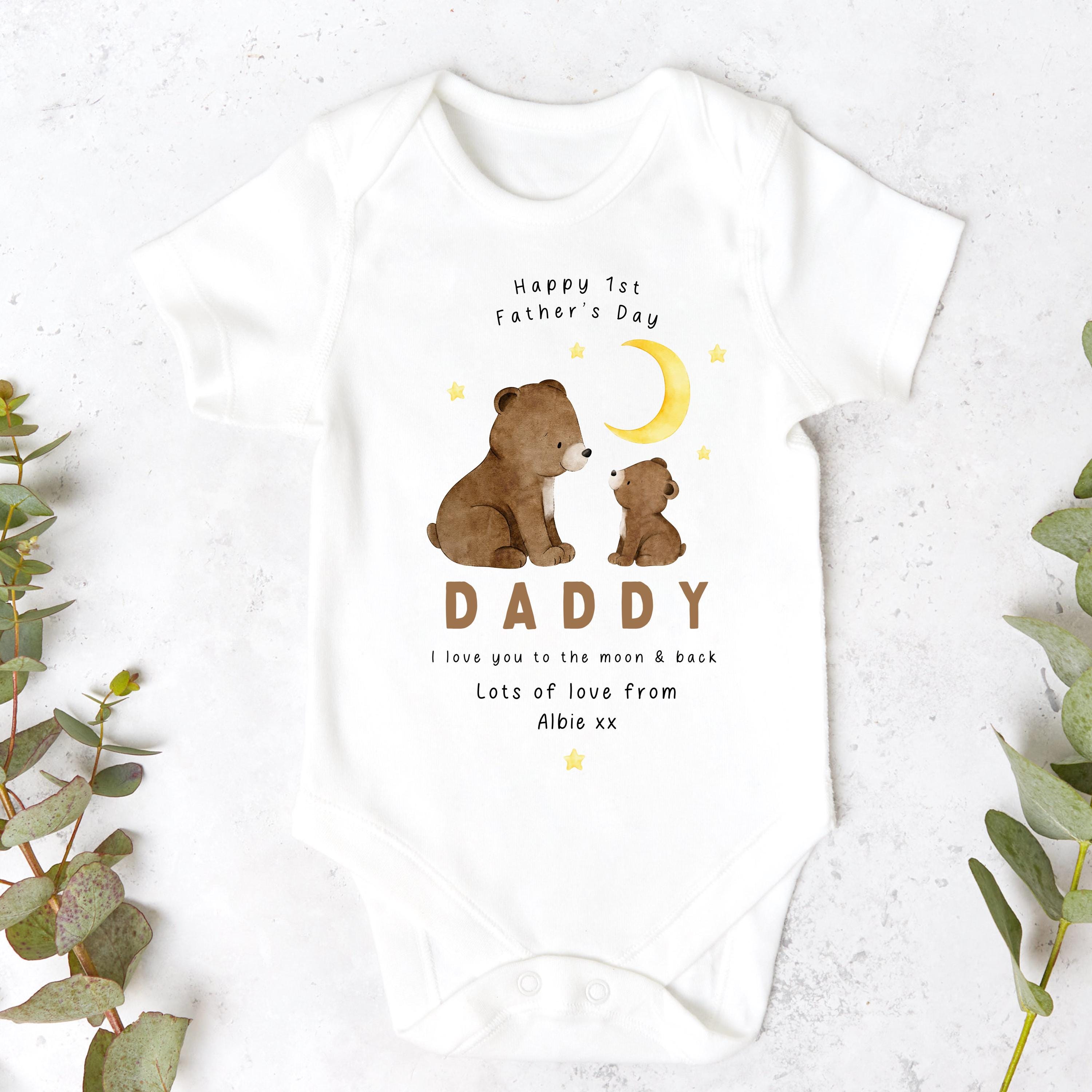 Daddy I Love You To The Moon And Back Personalised Sleepsuit/Babygrow