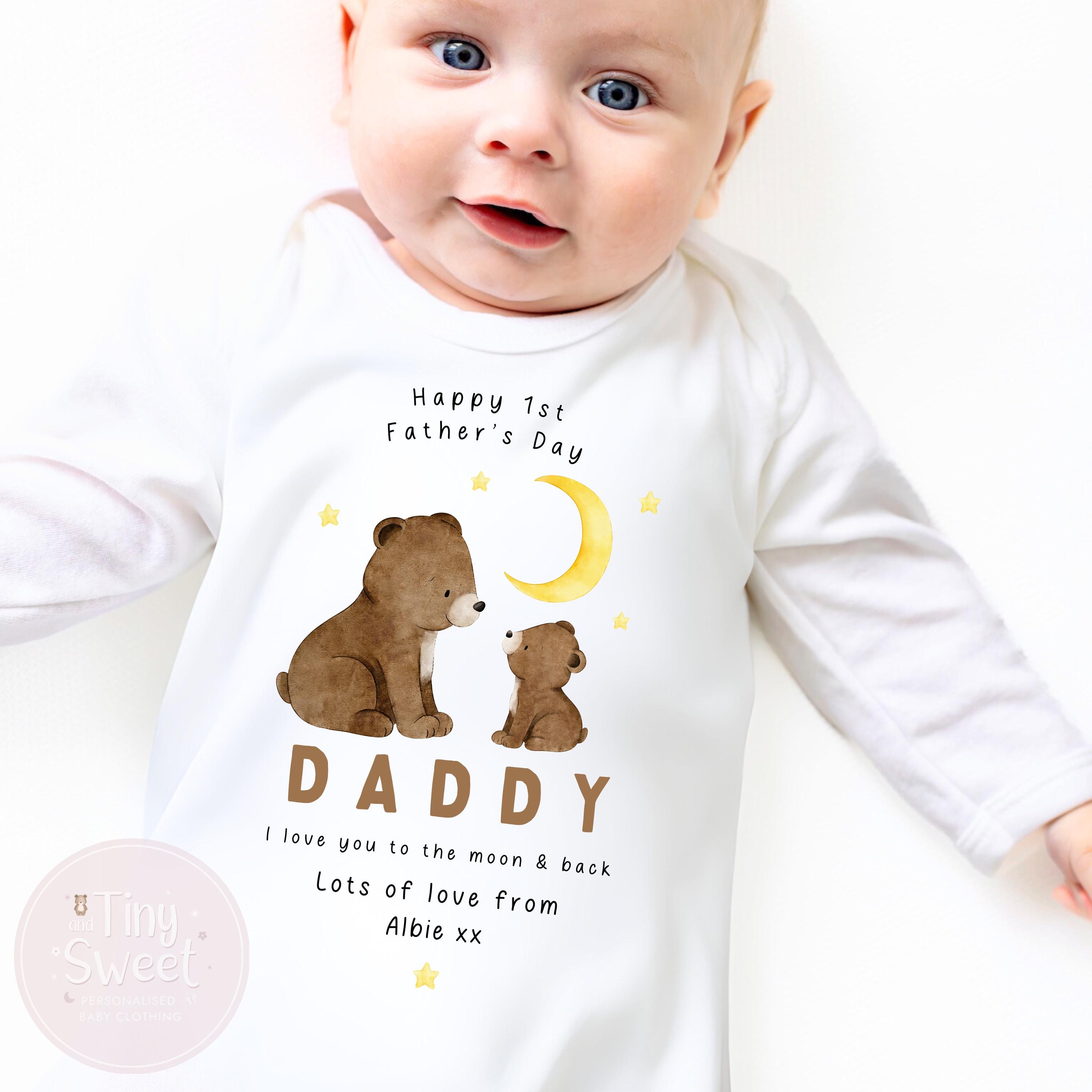 Daddy I Love You To The Moon And Back Personalised Sleepsuit/Babygrow