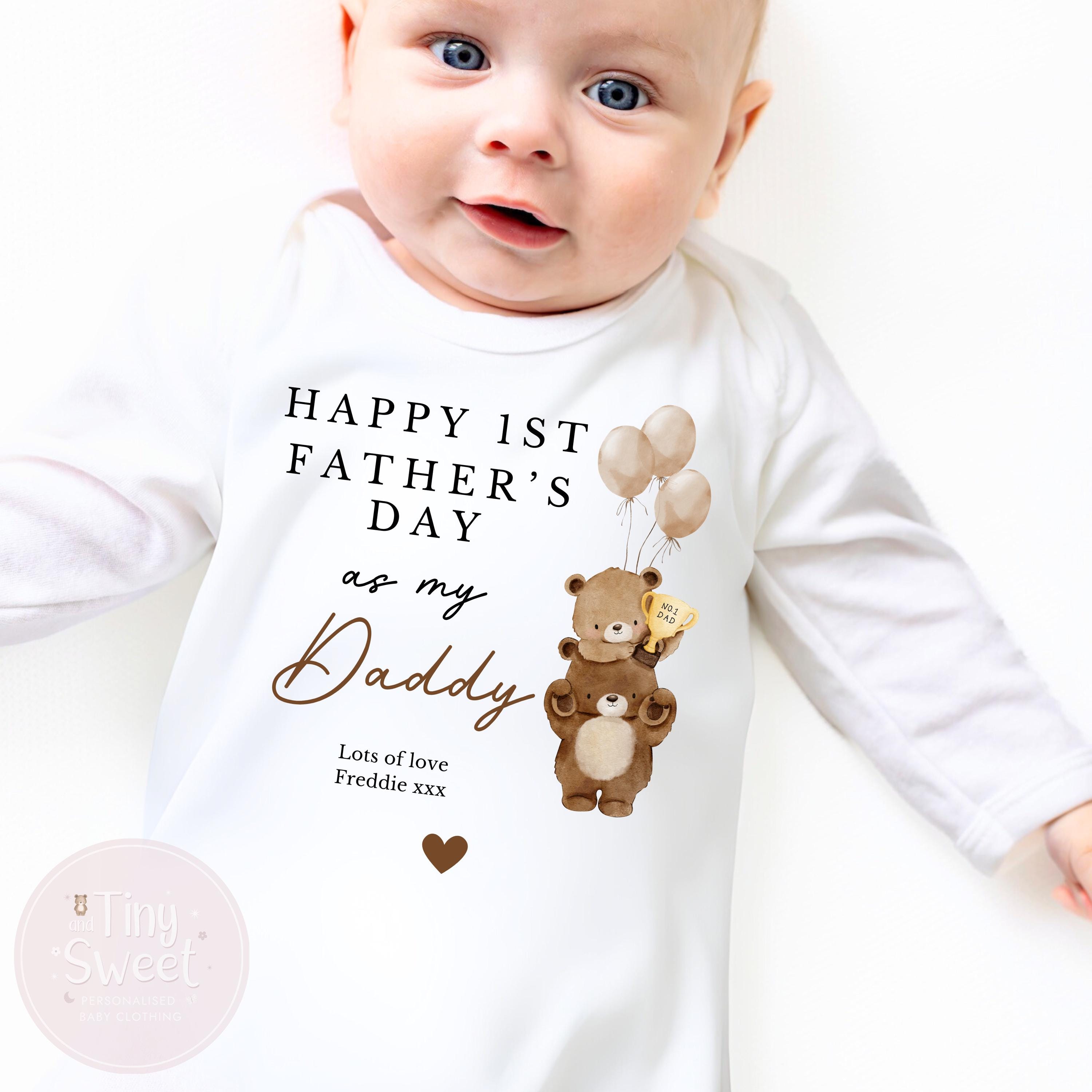 Fathers Day Sleepsuit, 1st Fathers Day As My Daddy, New Dad Gift, Fathers Day, 1st Fathers Day Babygrow, Sleepsuit Babygrow Bodysuit, Dad