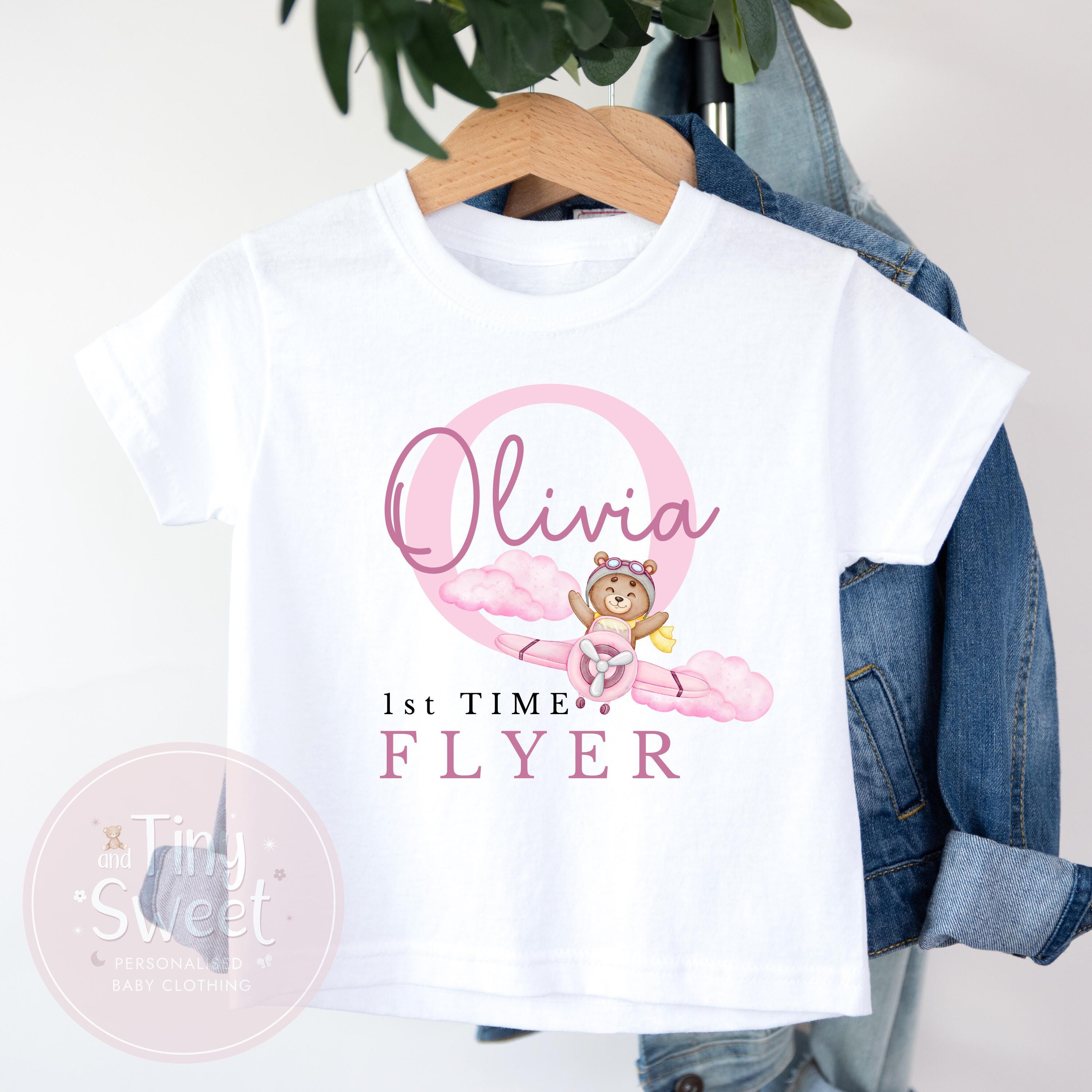 Personalised My First Flight T Shirt, First Time Flyer Bodysuit, 1st Holiday Babygrow, Babies First Holiday, First Time Flyer