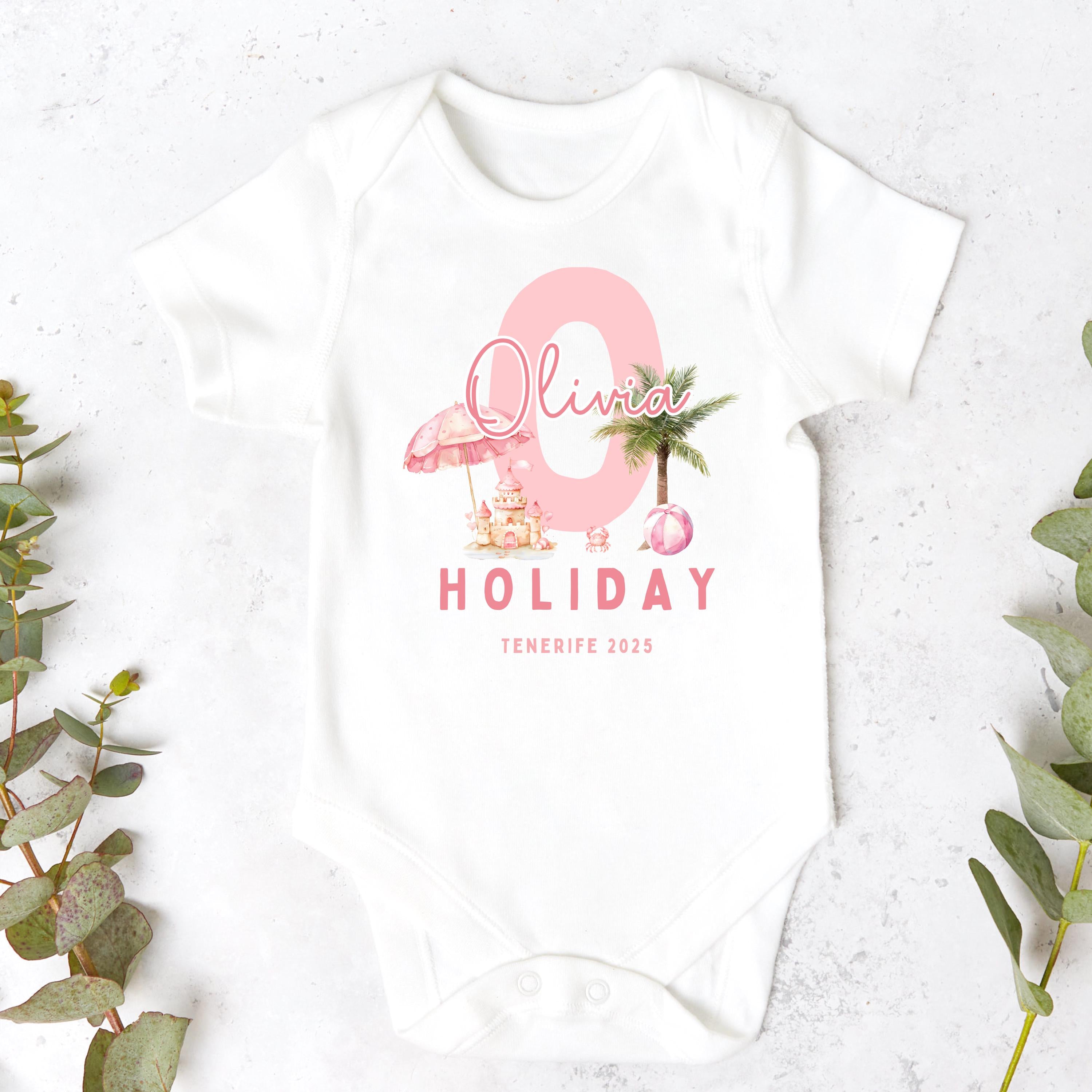 Personalised Holiday Kids T Shirt, First Holiday T Shirt, 1st Holiday T Shirt, Toddler Holiday, Babies First Holiday, First Time Flyer
