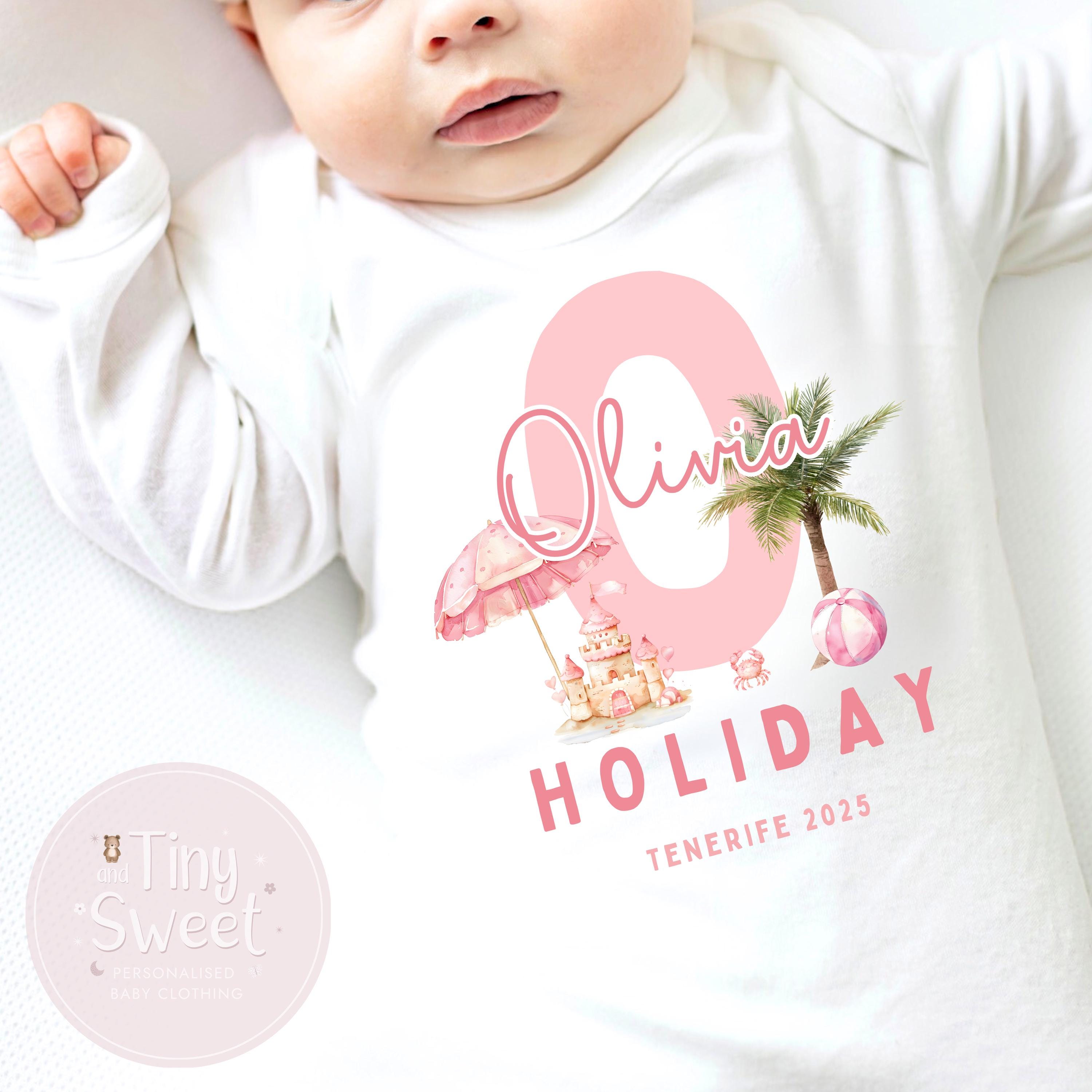 Personalised Holiday Kids T Shirt, First Holiday T Shirt, 1st Holiday T Shirt, Toddler Holiday, Babies First Holiday, First Time Flyer