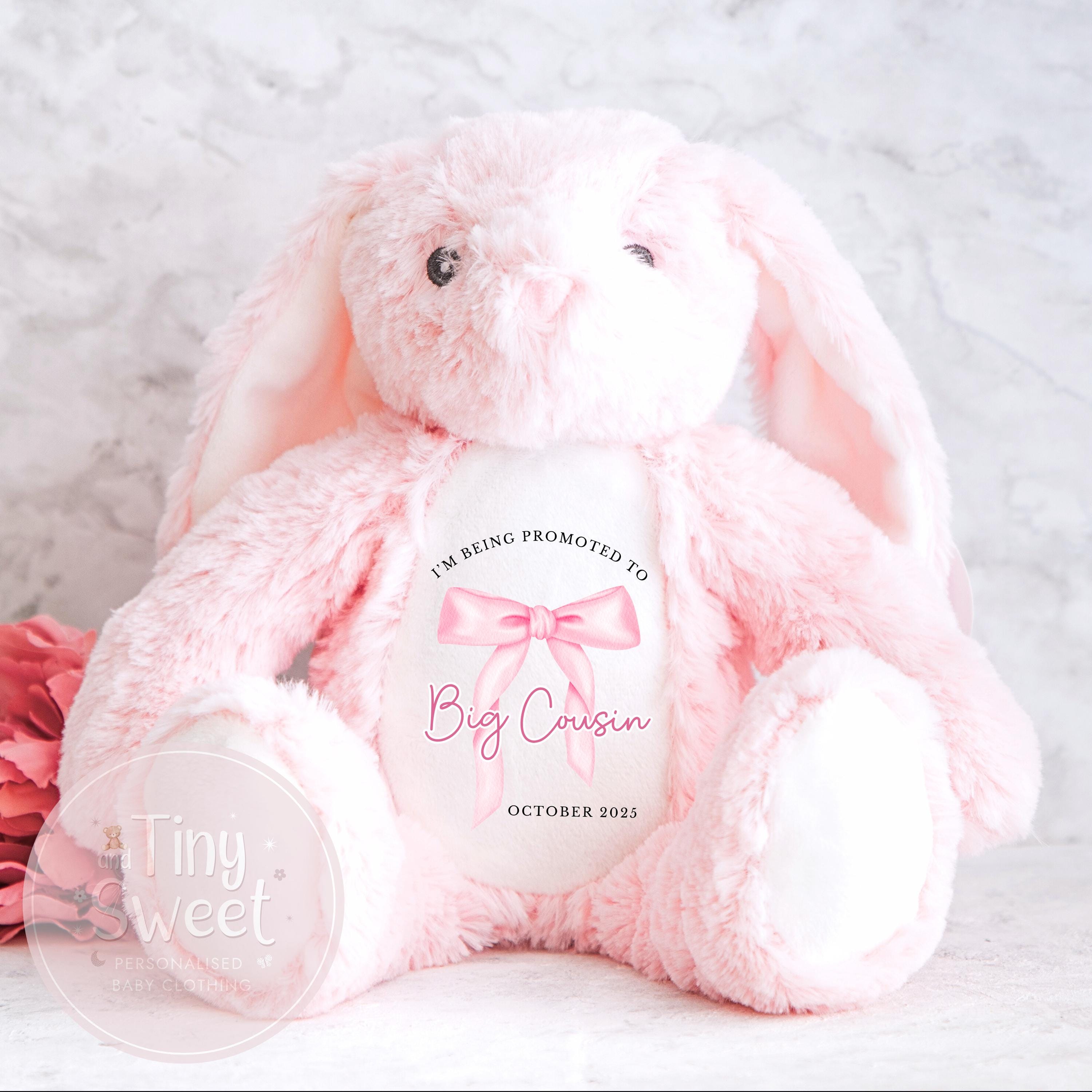 Personalised Big Cousin Gift, Big Cousin Announcement, New Baby Soft Toy, New baby gift, Newborn Gift, Baby Keepsake, Baby shower gift