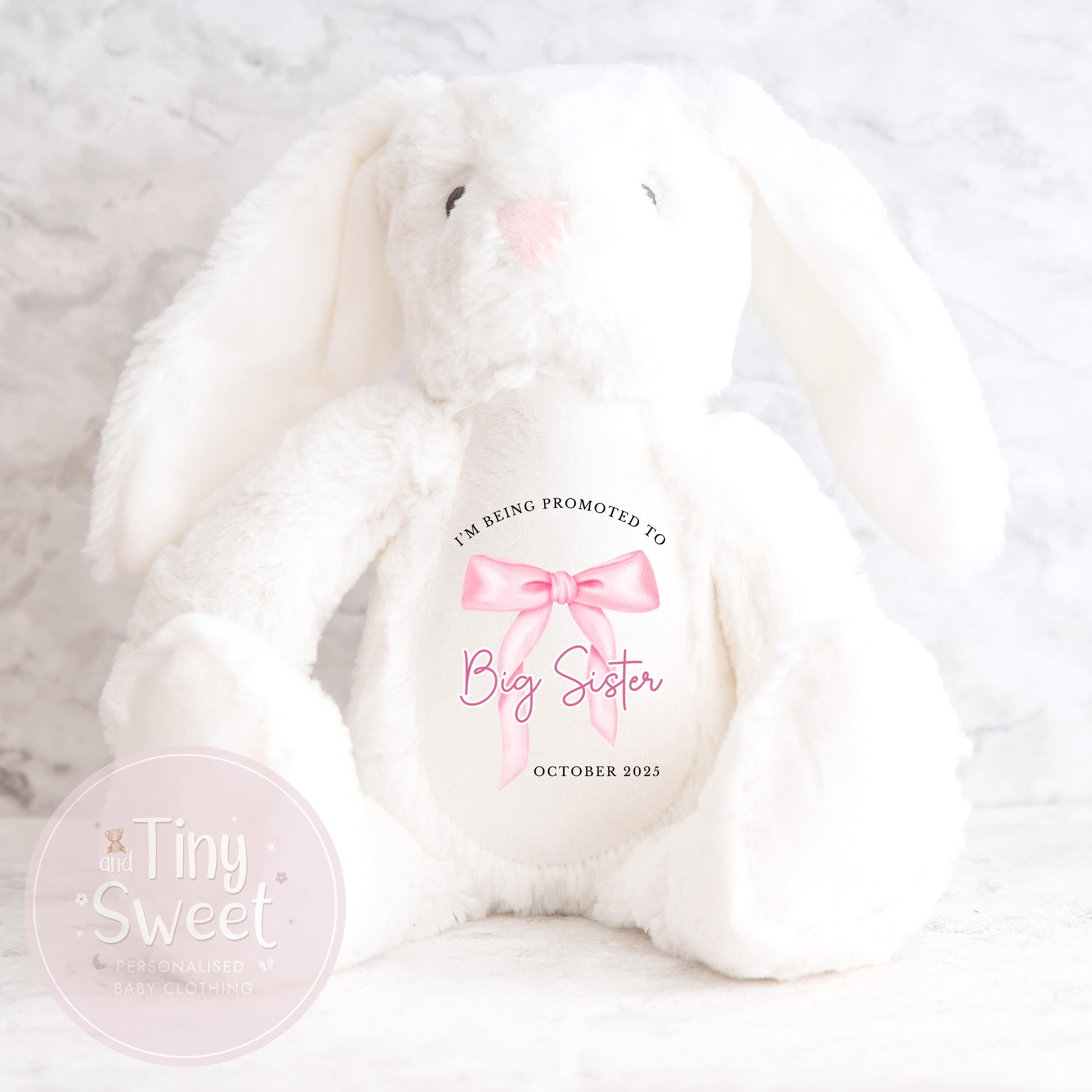 Personalised Big Sister Gift, Big Sister Announcement, New Baby Soft Toy, New baby gift, Newborn Gift, Baby Keepsake, Baby shower gift
